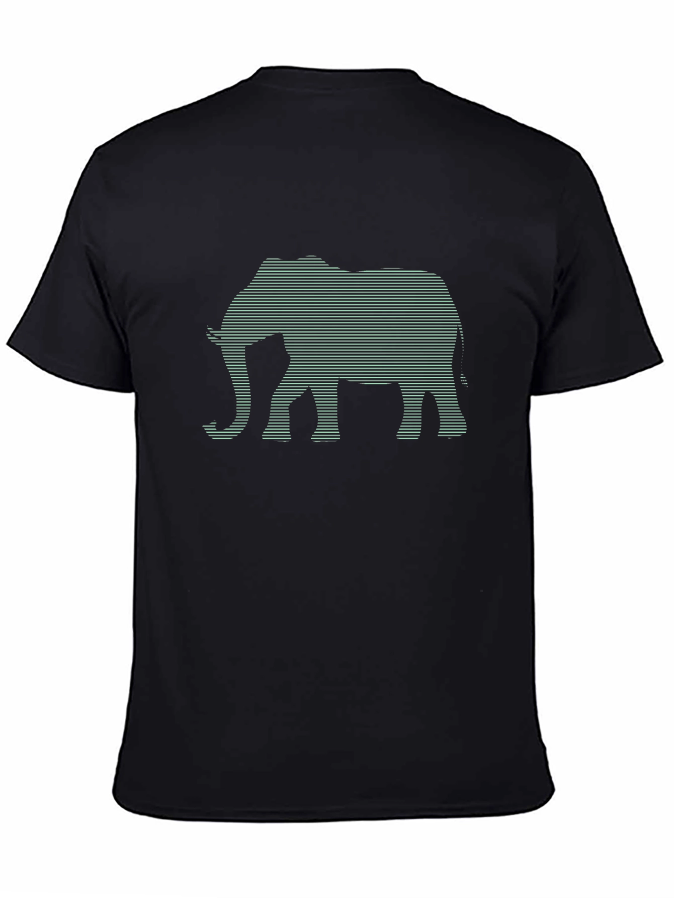 Black Elephant Graphic Tee - Stylish Striped Design view 4
