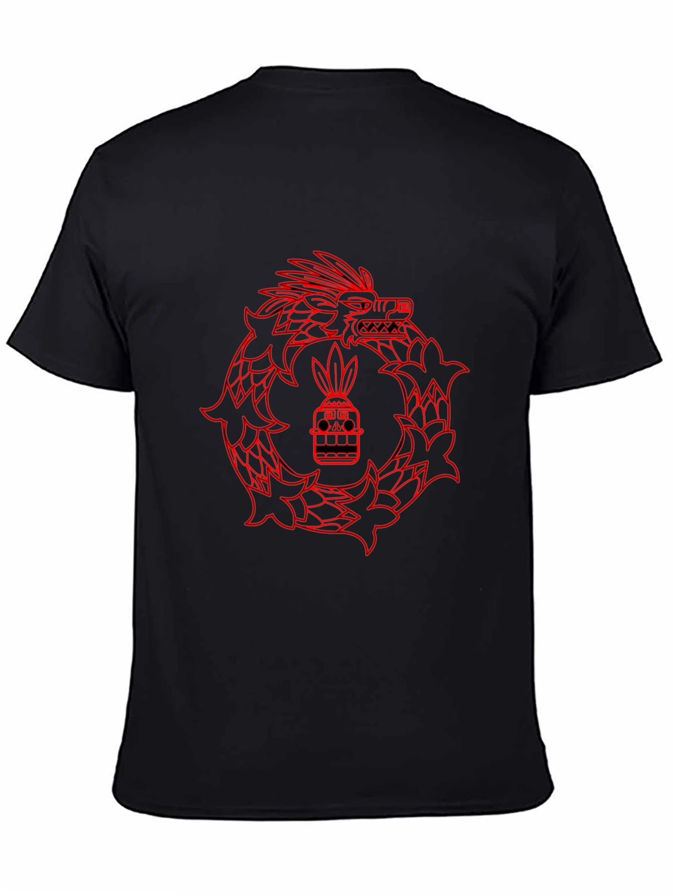 Black Aztec Serpent Graphic Tee - Black view 4