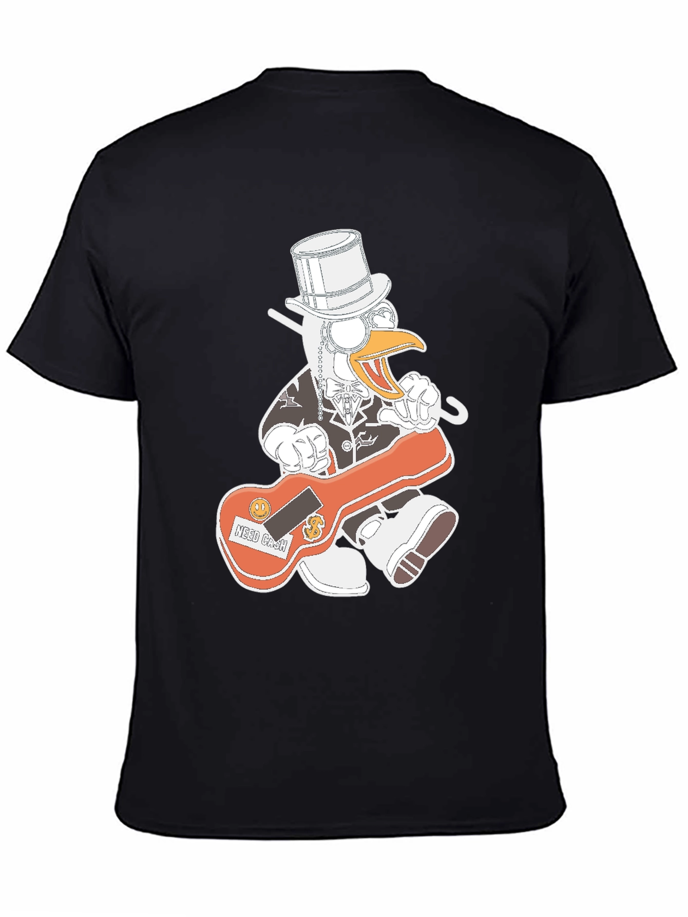 Black Duck Needs Cash T-Shirt - Funny Cartoon Graphic Tee view 4