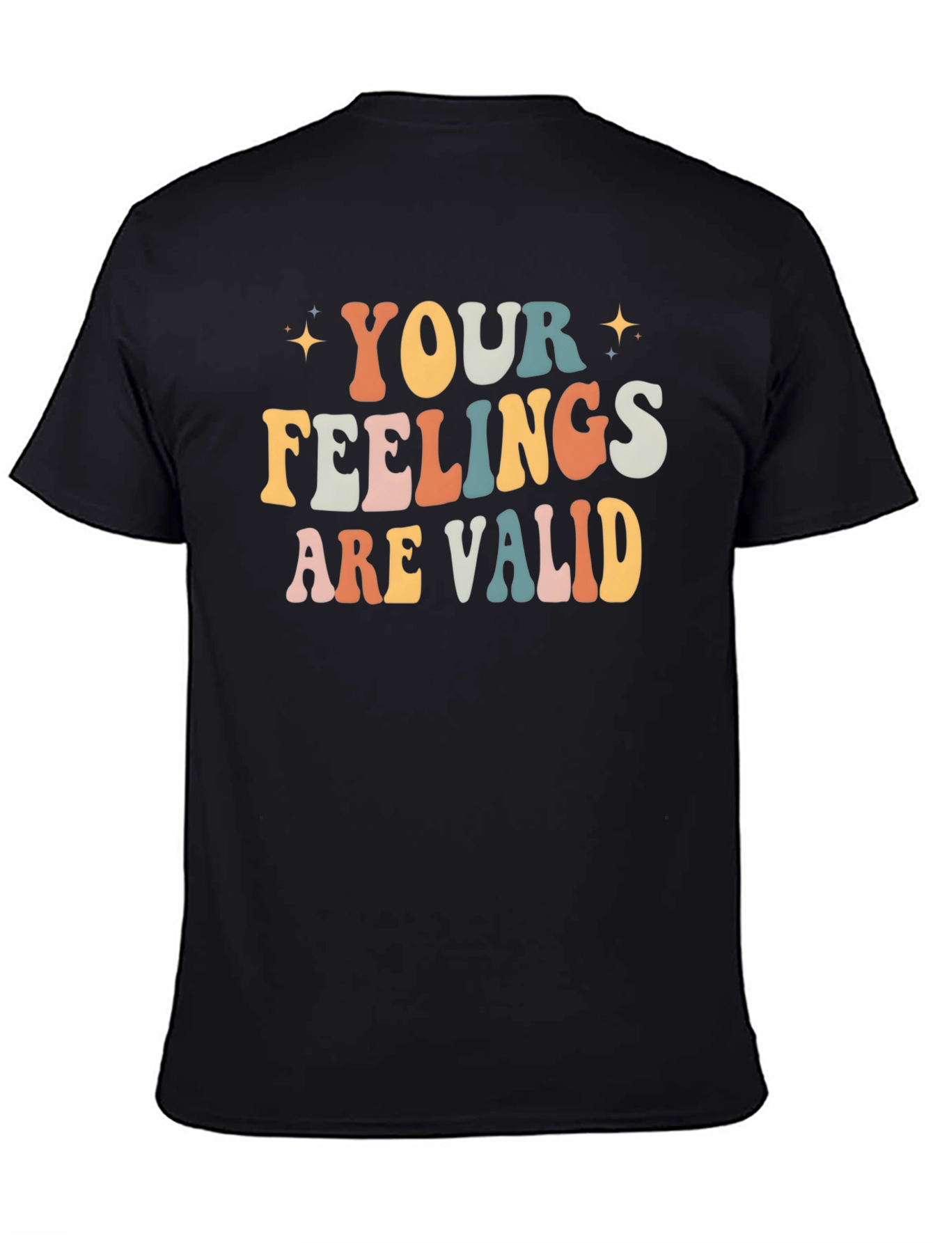 Black Your Feelings are Valid Graphic Tee view 4