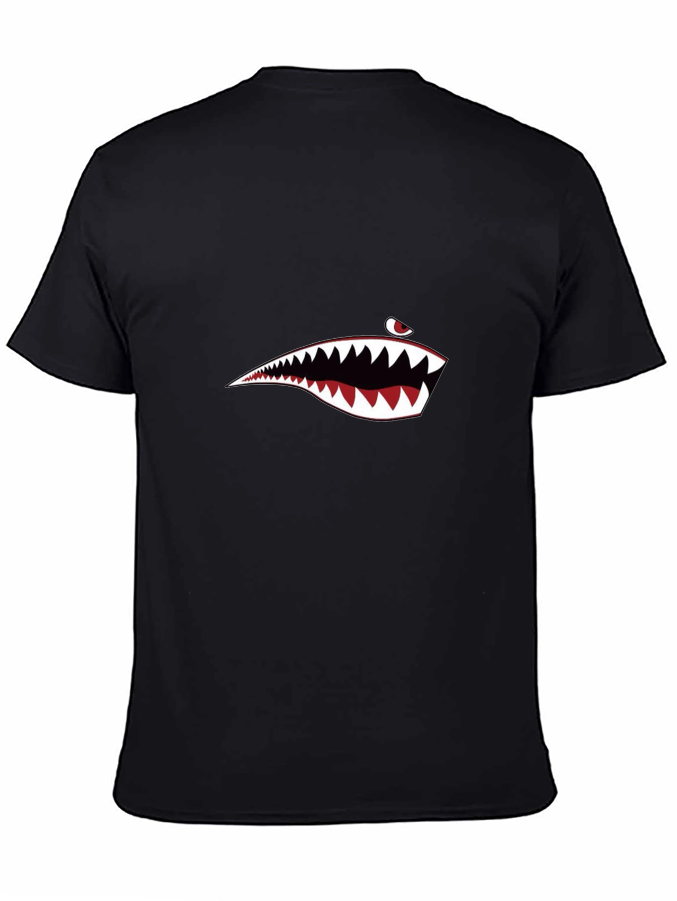 Black Shark Mouth Graphic Tee - Men's Black T-Shirt view 4
