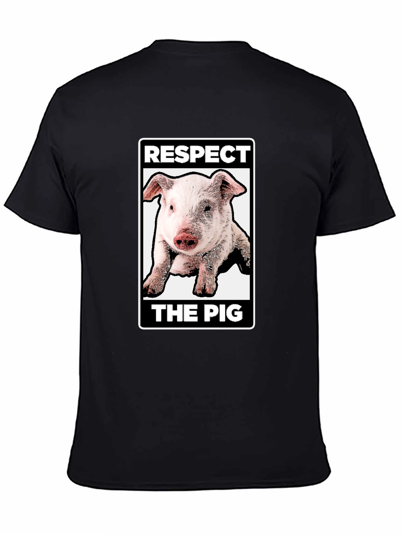 Black Respect the Pig Graphic T-Shirt - Black view 4