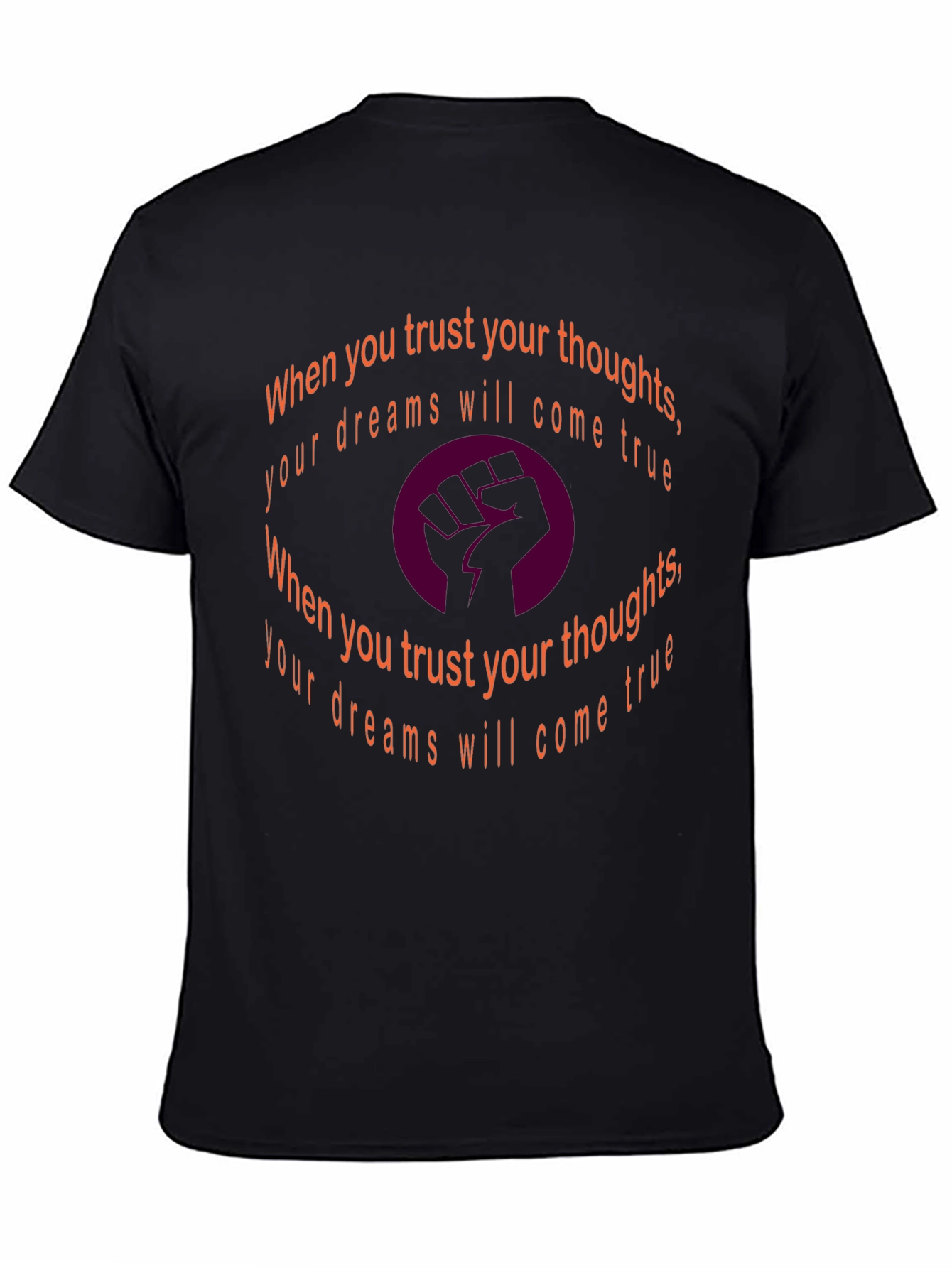 Black Trust Your Thoughts T-Shirt view 4