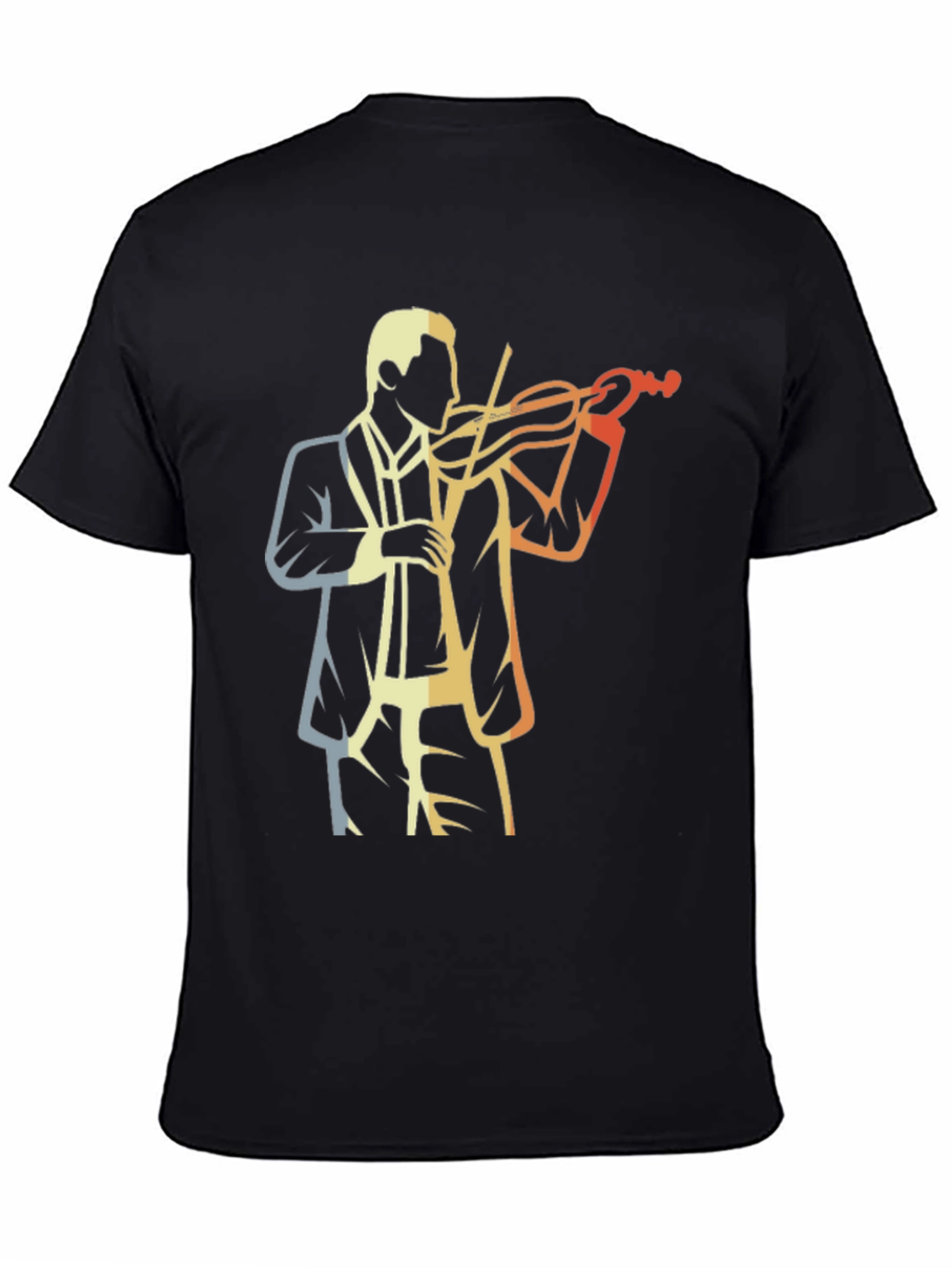 Black Retro Violinist Graphic Tee view 4