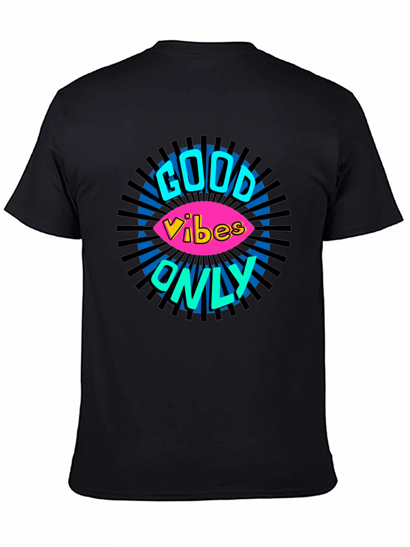 Black Good Vibes Only Graphic T-Shirt - Black view 4