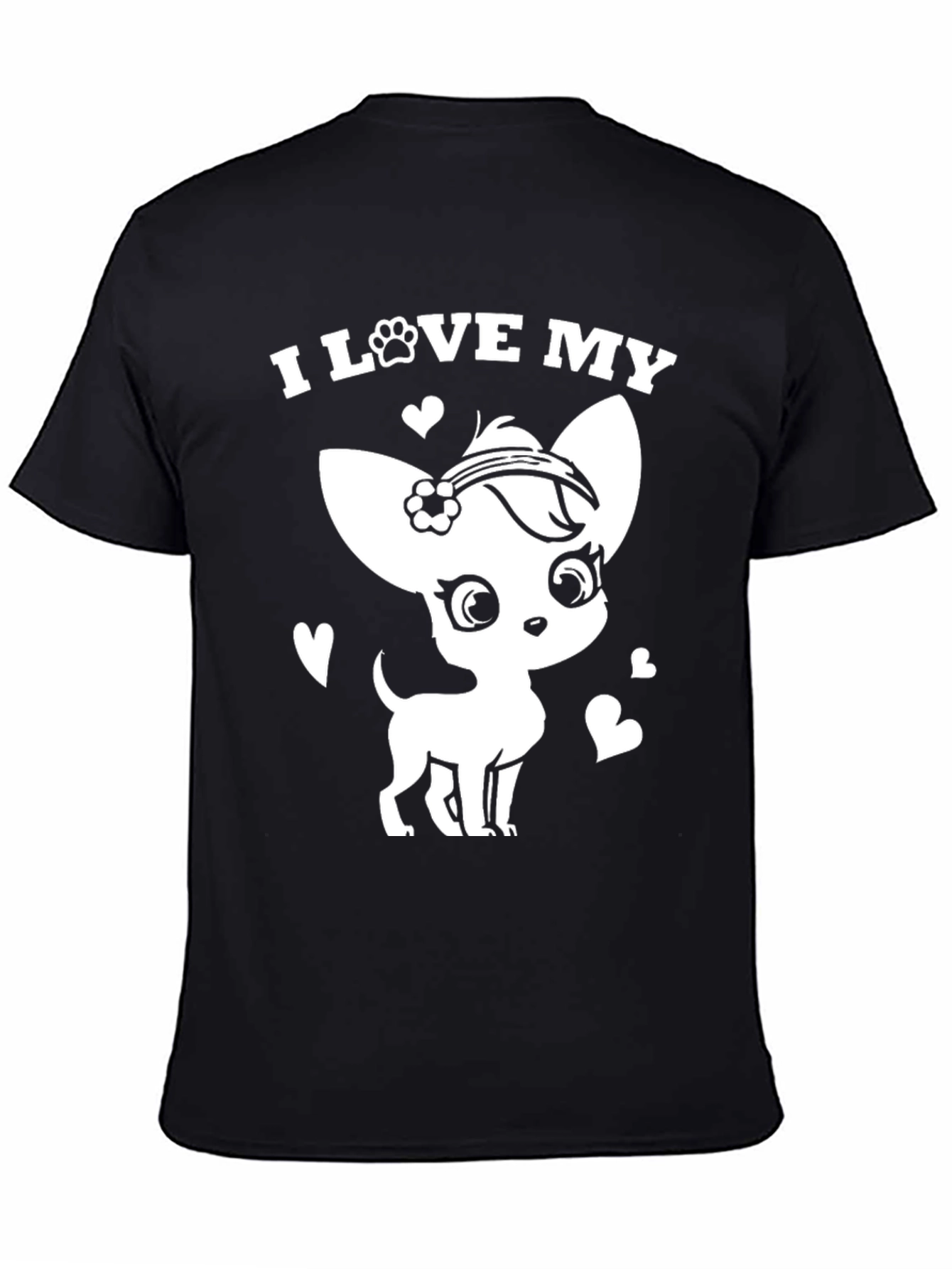 Black I Love My Chihuahua T-Shirt - Cute Dog Lover Tee view 4