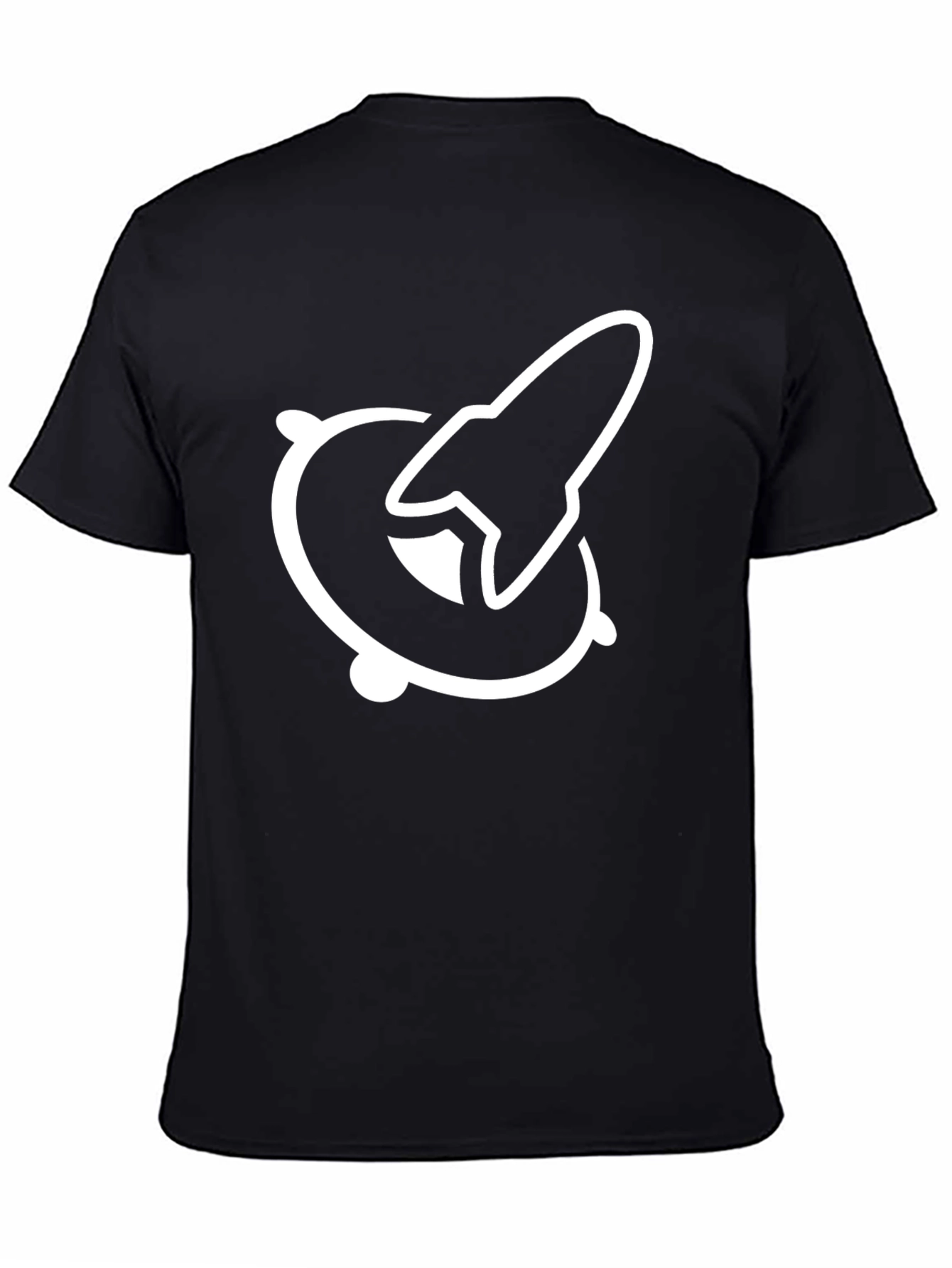 Black Rocket Orbit Graphic Tee - Black Cotton T-Shirt view 4