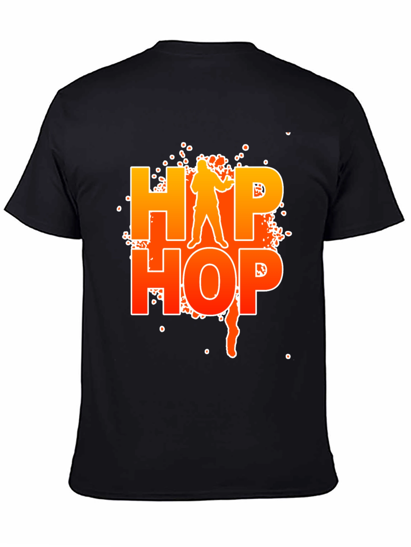 Black Hip Hop Graphic Black T-Shirt view 4