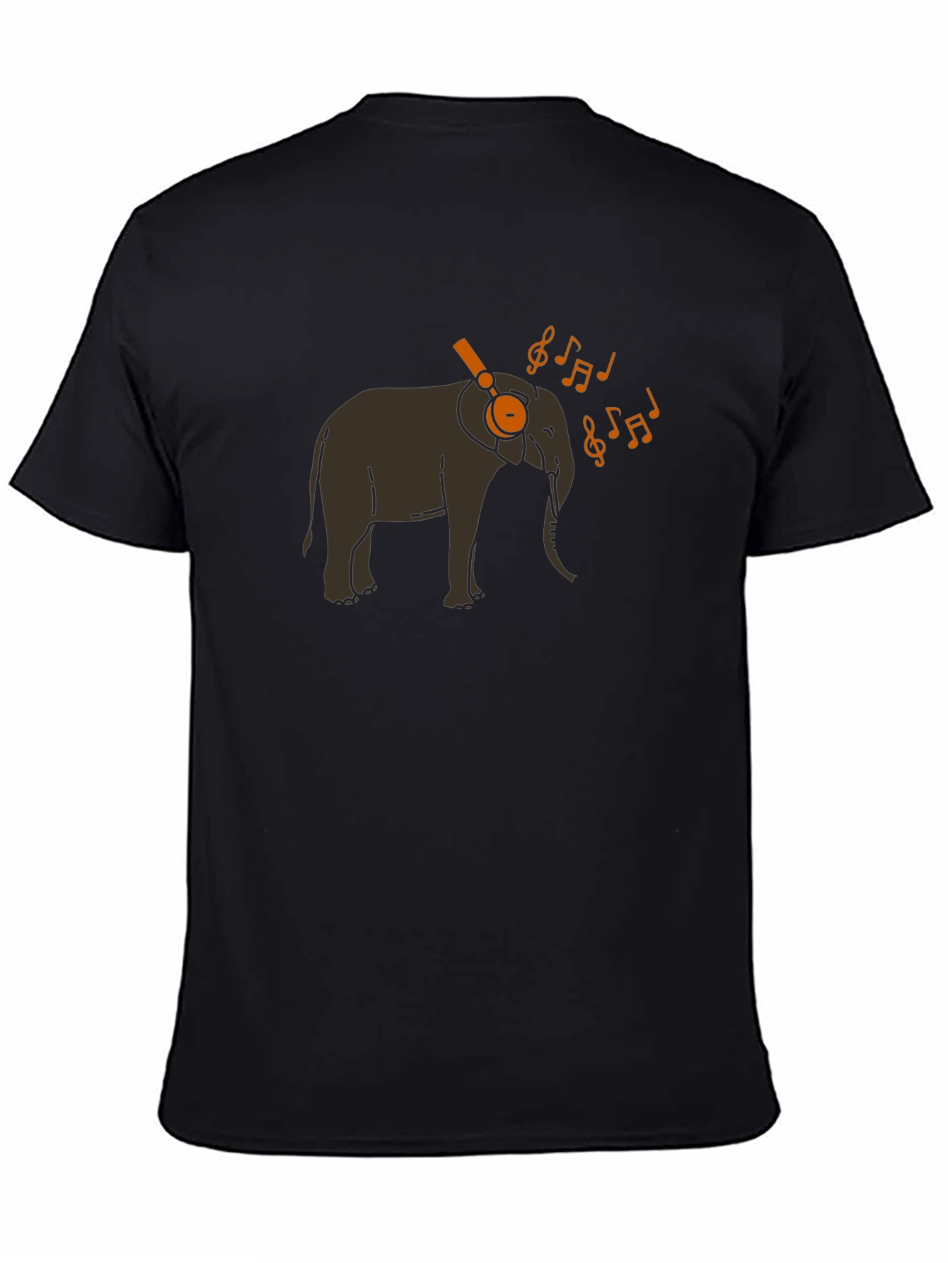 Black Musical Elephant Graphic T-Shirt - Cool Animal Tee view 4