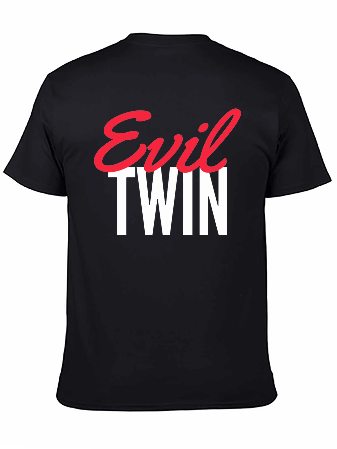 Black Evil Twin Graphic Tee - Trendy Statement T-Shirt view 4
