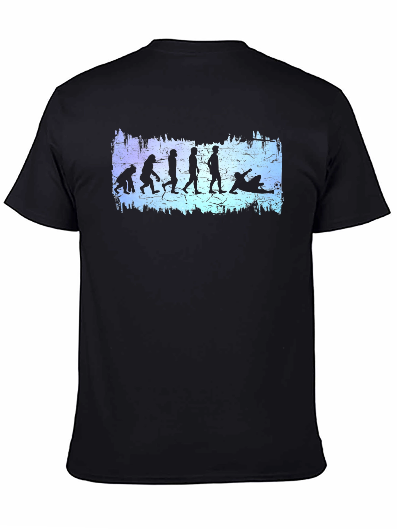 Black Soccer Evolution Graphic Tee - Black Cotton T-Shirt view 4