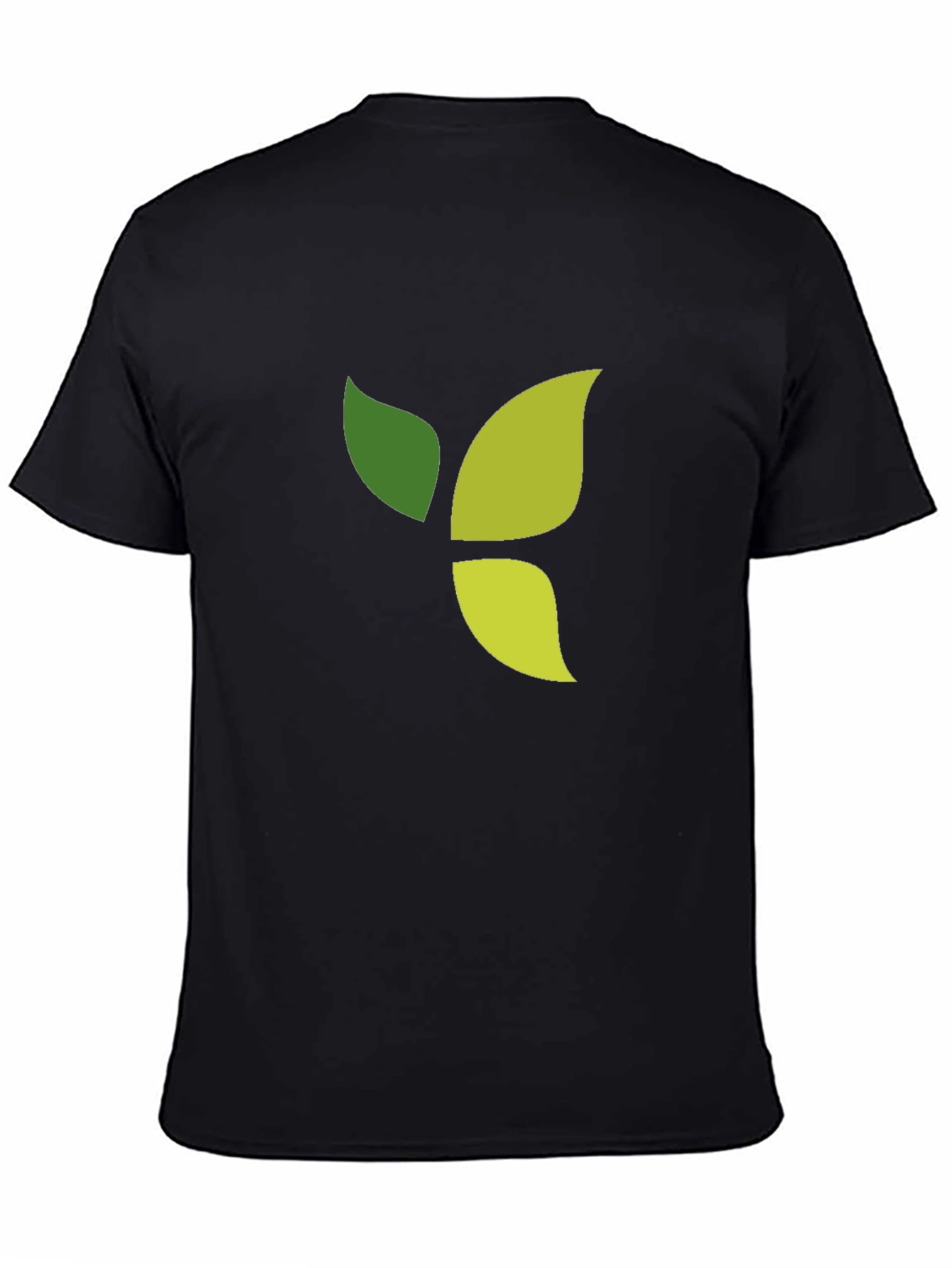 Black Green Leaf Graphic Black T-Shirt view 4