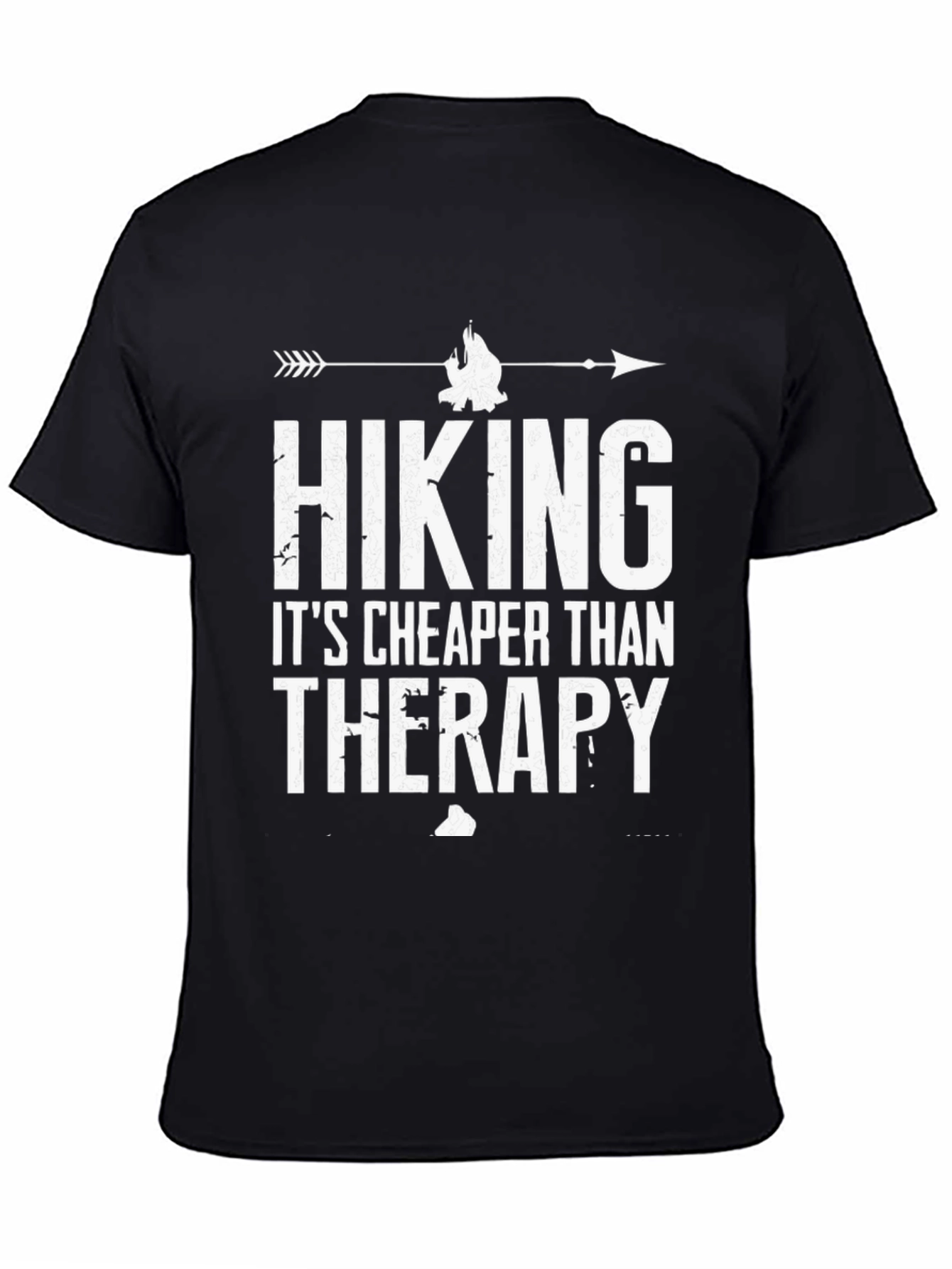 Black Hiking Cheaper Than Therapy Graphic Tee view 4