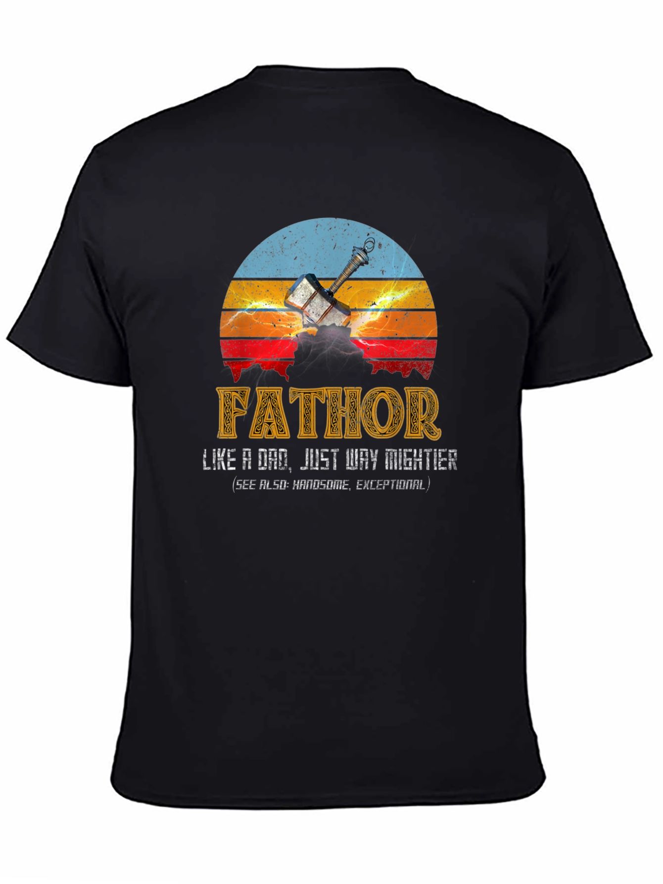 Black Fathor Like a Dad T-Shirt view 4