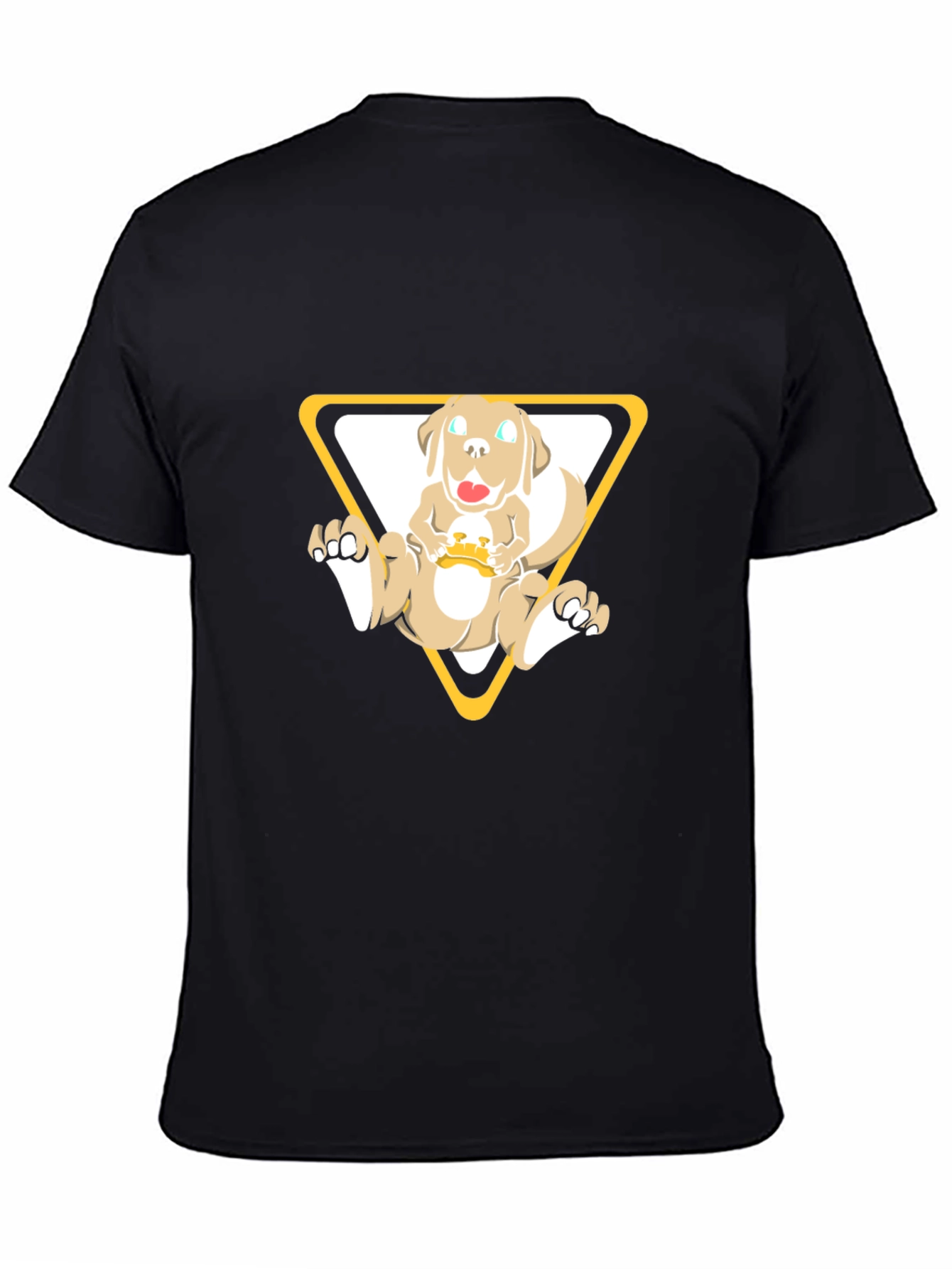 Black Dog in Triangle Graphic Tee - Black view 4