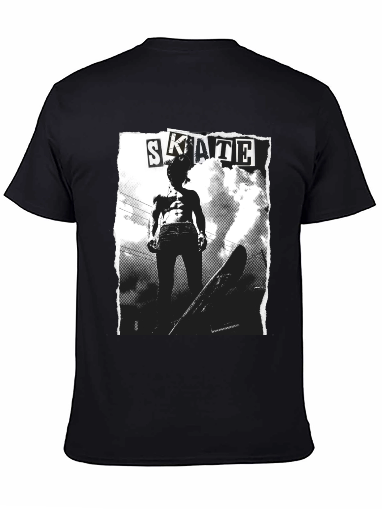 Black Skate Graphic T-Shirt - Black Cotton Tee view 4