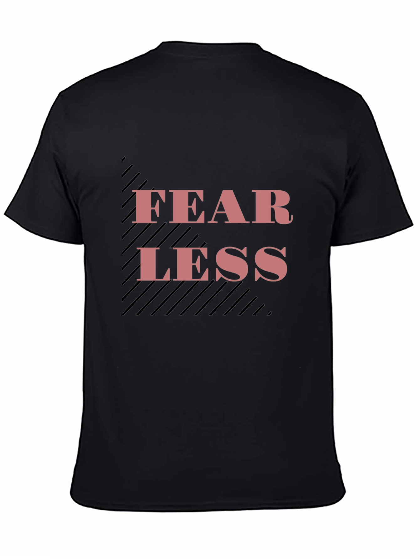 Black Fearless Graphic Tee - Black Cotton Blend view 4