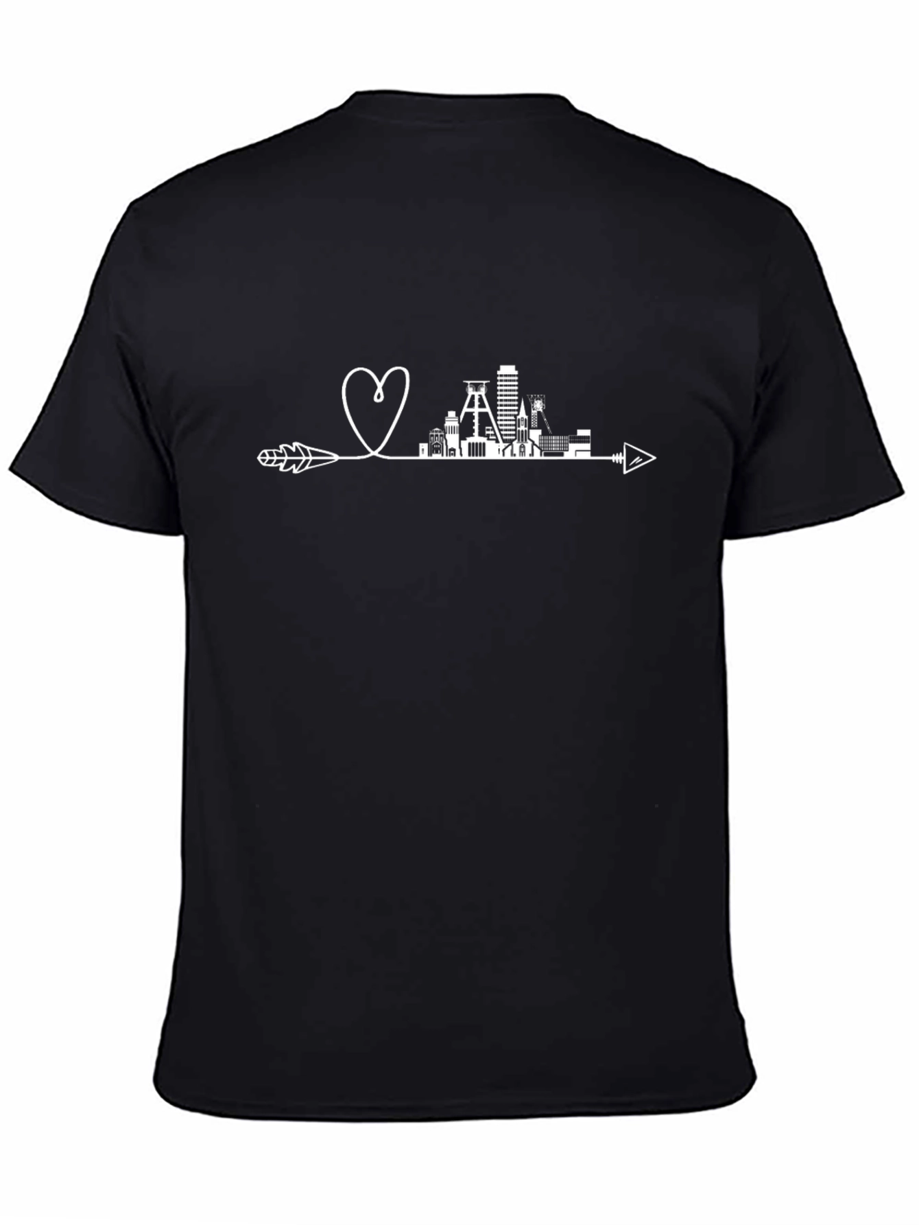 Black Coal Mine Heart Arrow T-Shirt - Black view 4
