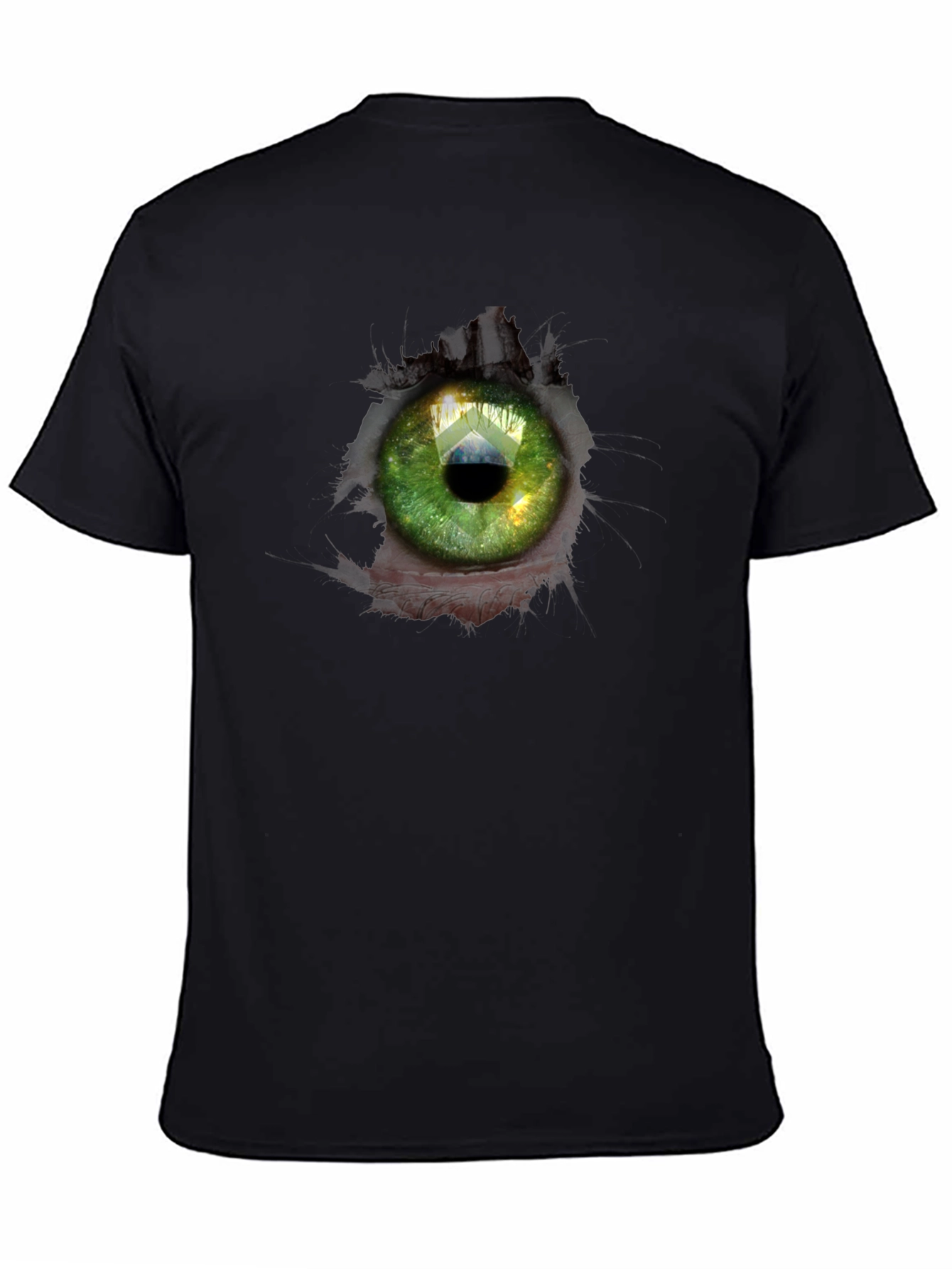 Black Surreal Eye Graphic Black T-Shirt view 4