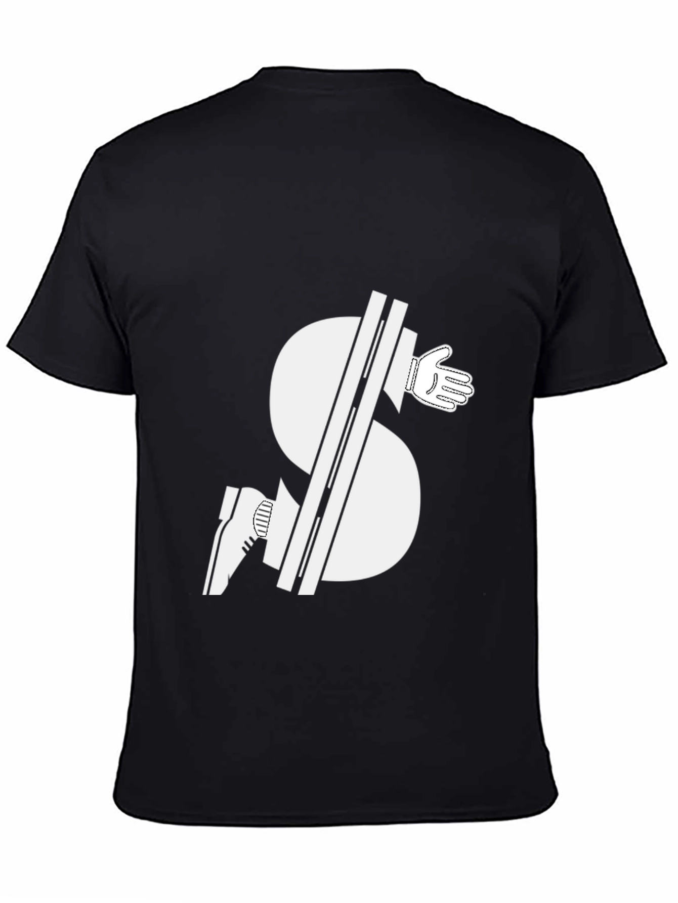 Black Novelty Black T-Shirt: Dollar Sign Handshake Graphic view 4