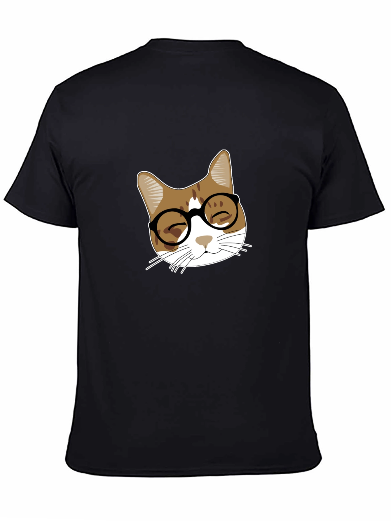 Black Cool Cat Tee - Black Cotton Blend T-Shirt view 4