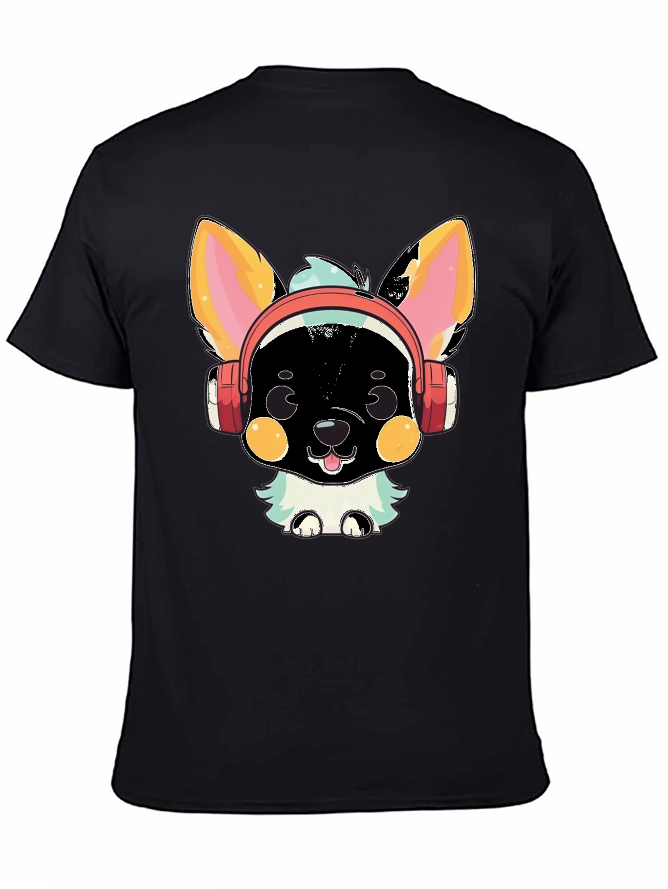 Black Cool Canine Beats T-Shirt view 4