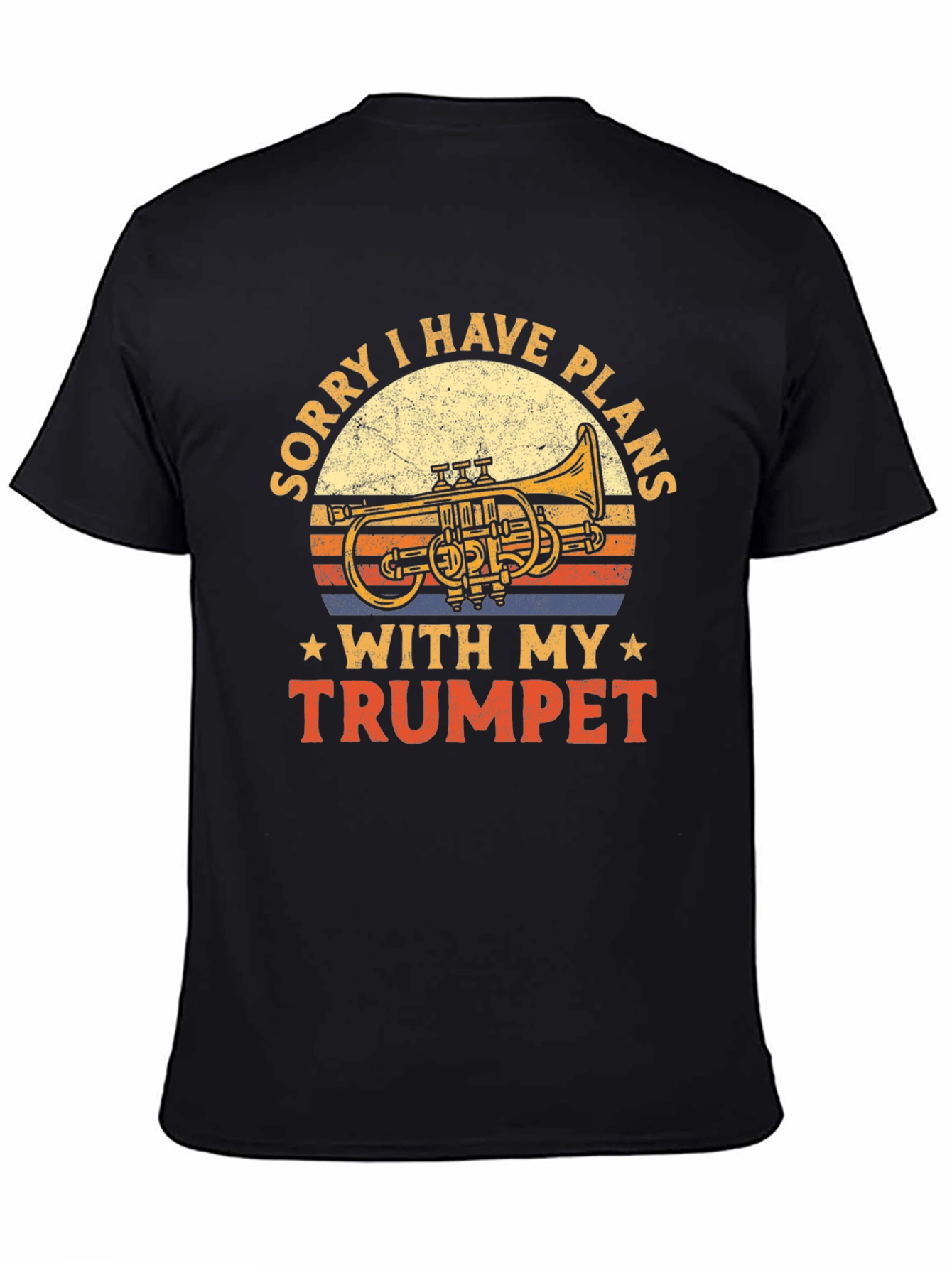 Black Sorry I Have Plans with My Trumpet Black T-Shirt view 4