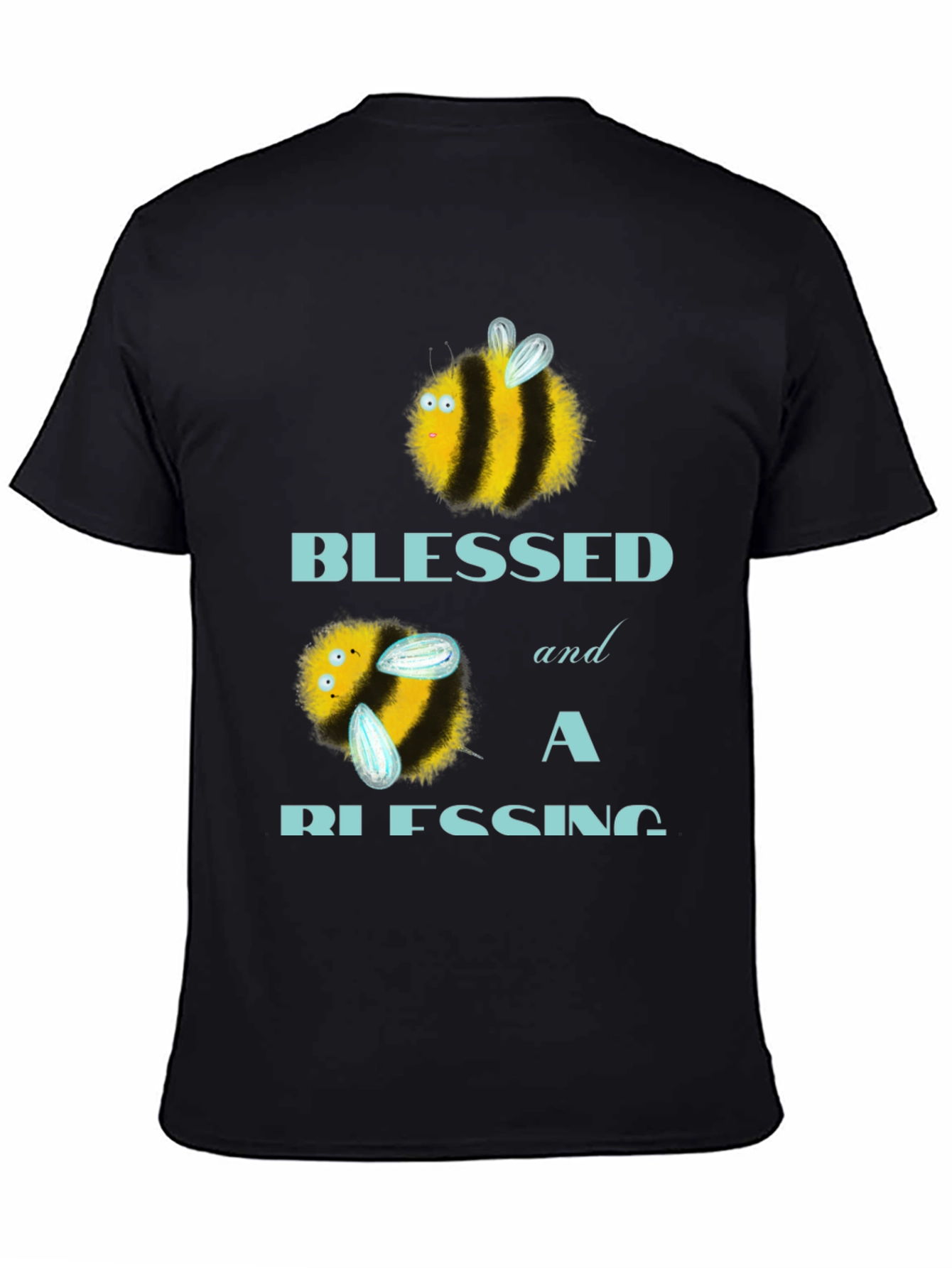 Black Blessed Bee T-Shirt - Cute Graphic Tee view 4
