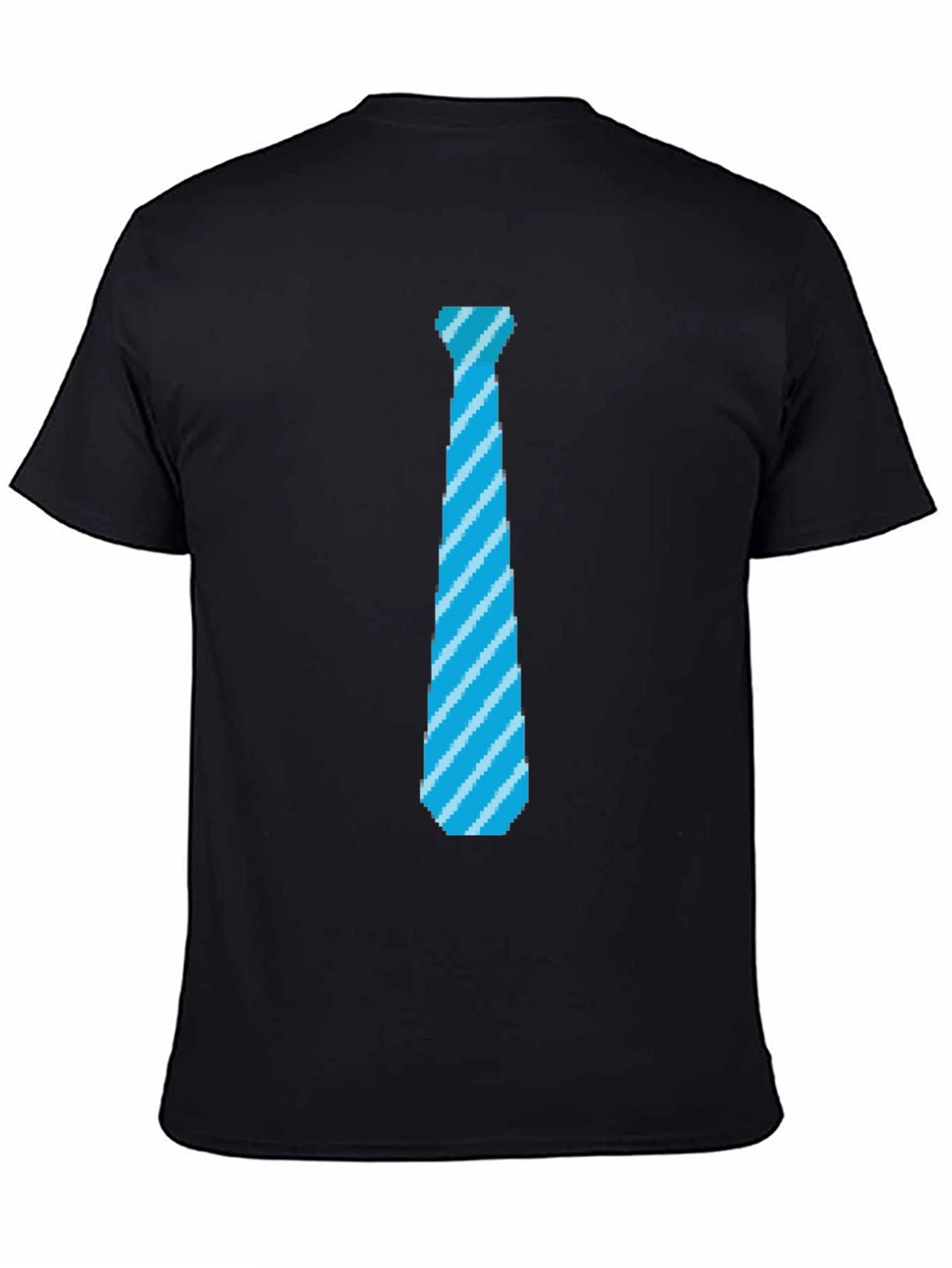 Black Pixel Tie Graphic T-Shirt - Fun Retro Design view 4