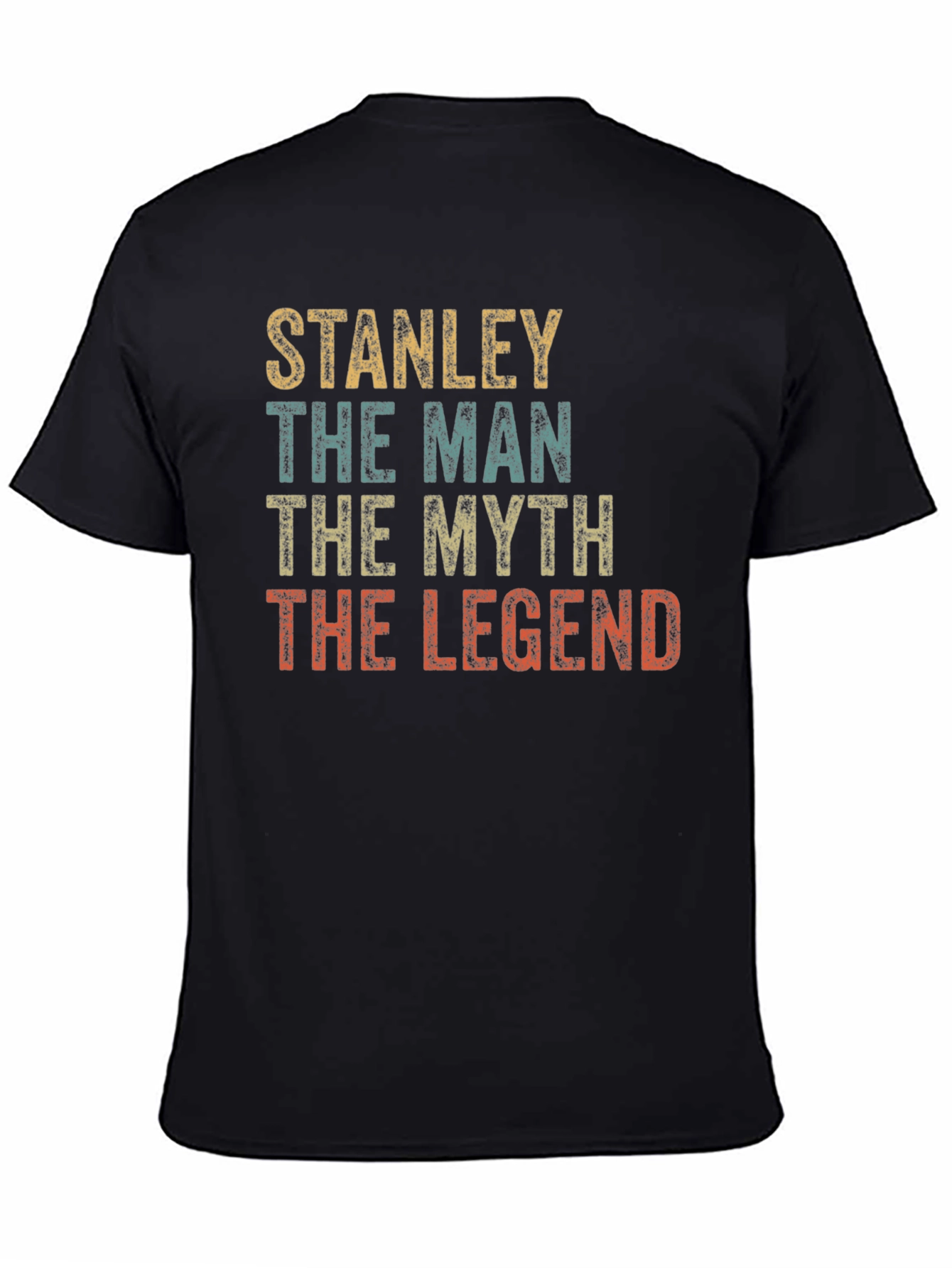 Black Stanley The Man, Myth, Legend T-Shirt - Black view 4