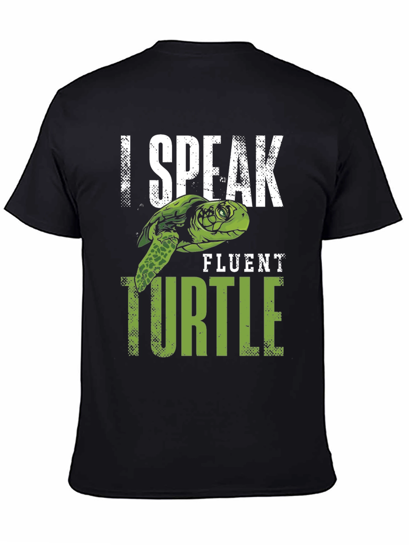 Black I Speak Fluent Turtle Graphic T-Shirt view 4