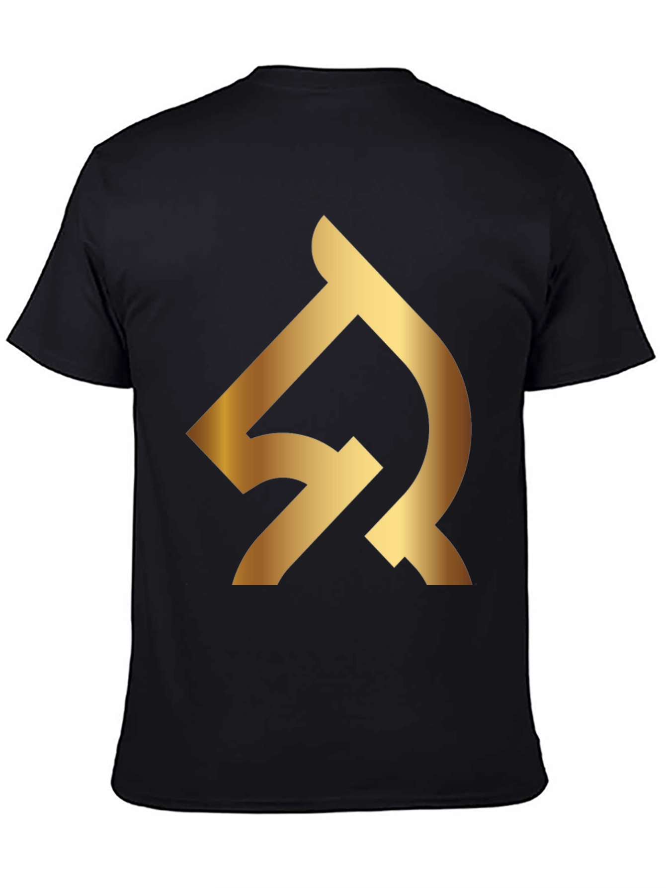 Black Black T-Shirt with Gold Abstract Logo view 4