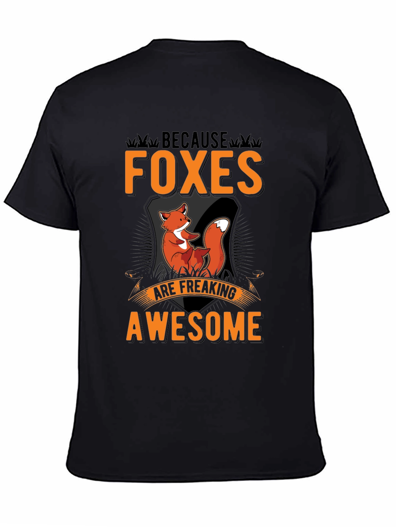 Black Foxes Are Awesome Black Graphic Tee view 4