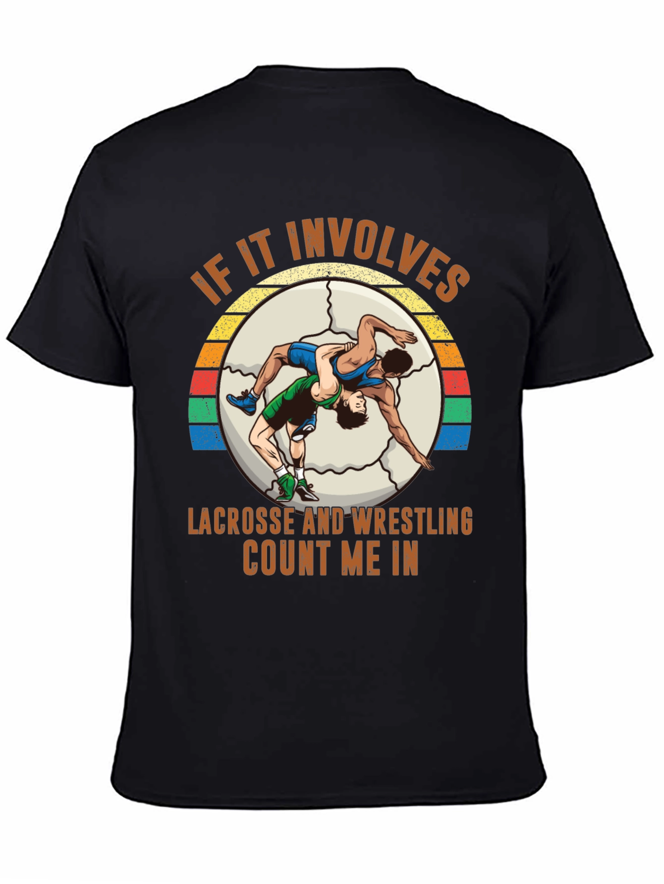 Black Lacrosse Wrestling T-Shirt - Count Me In! view 4