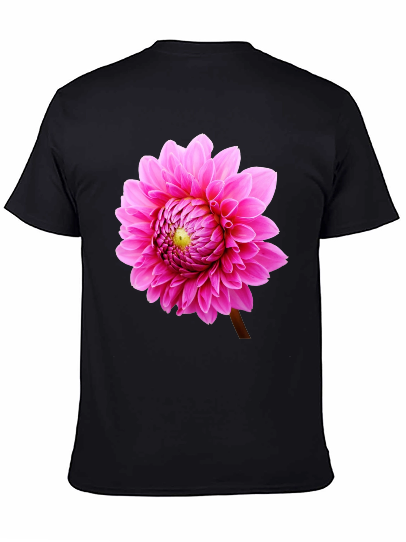 Black Floral Print Black T-Shirt view 4