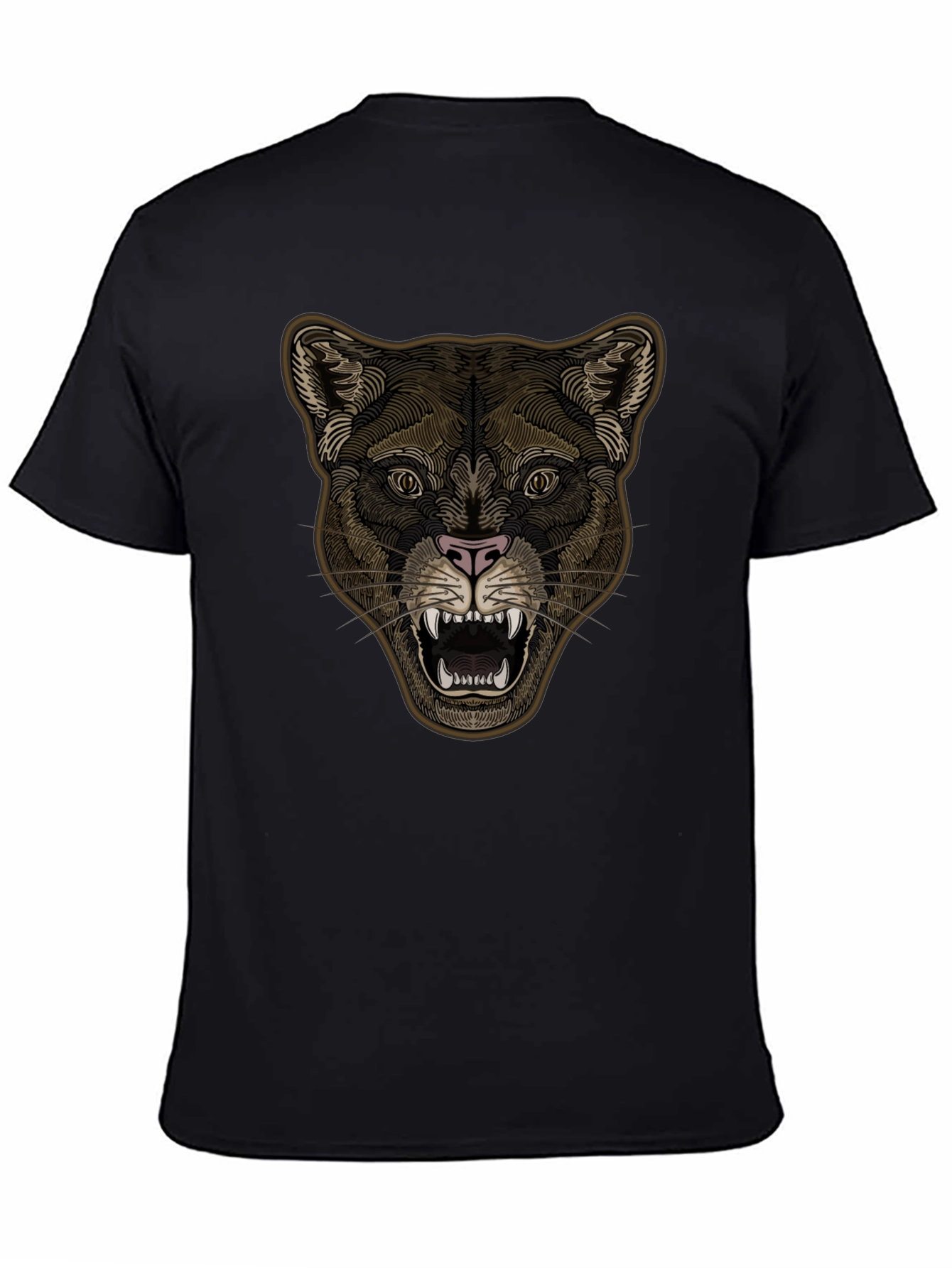 Black Lion Head Graphic Tee - Stylish Black T-Shirt for Men view 4