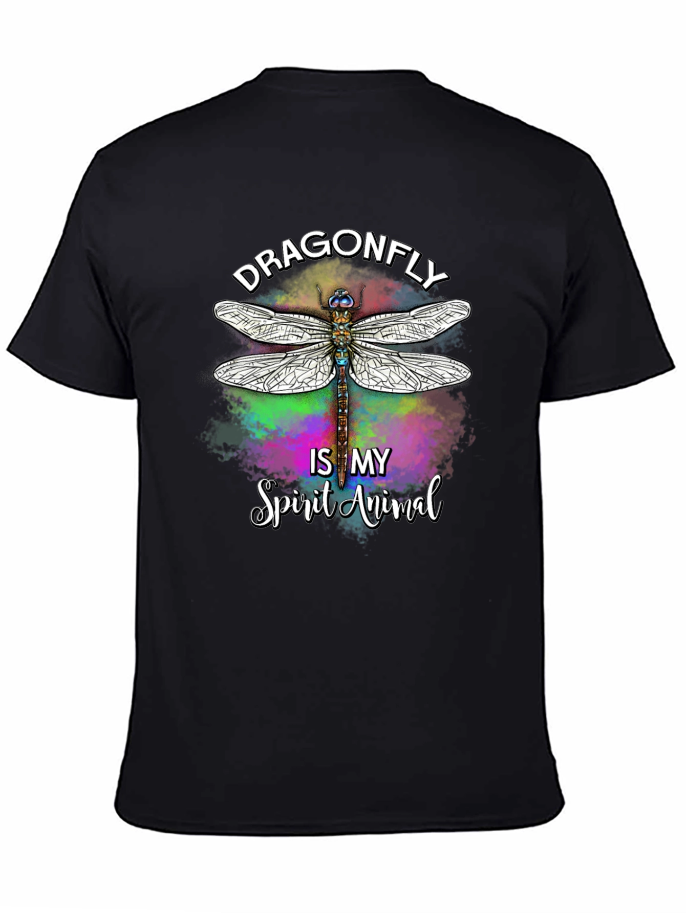 Black Dragonfly Spirit Animal Graphic T-Shirt view 4