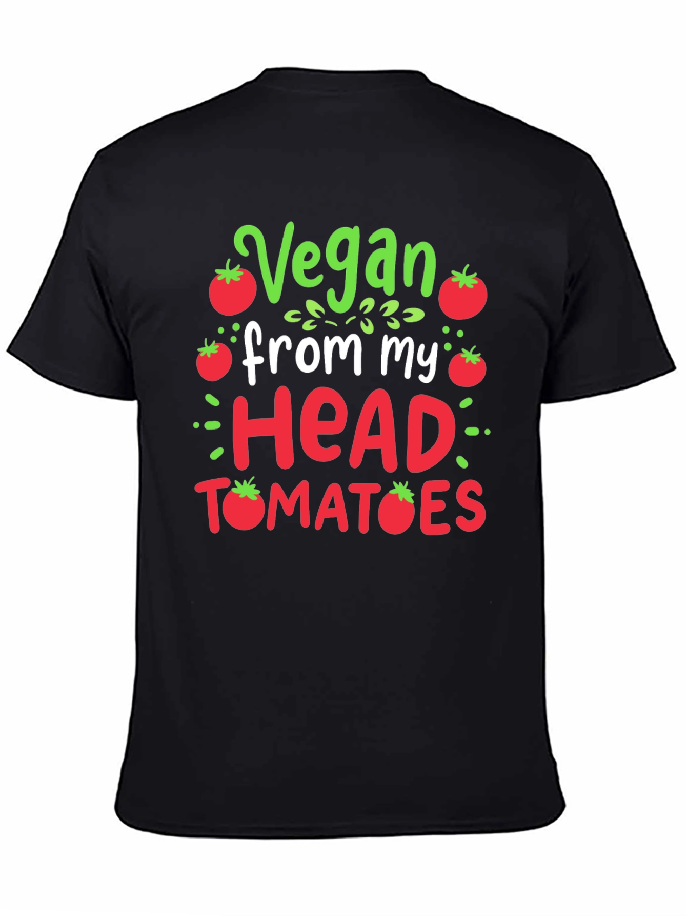Black Vegan Tomato T-Shirt - Funny Plant Based Tee view 4