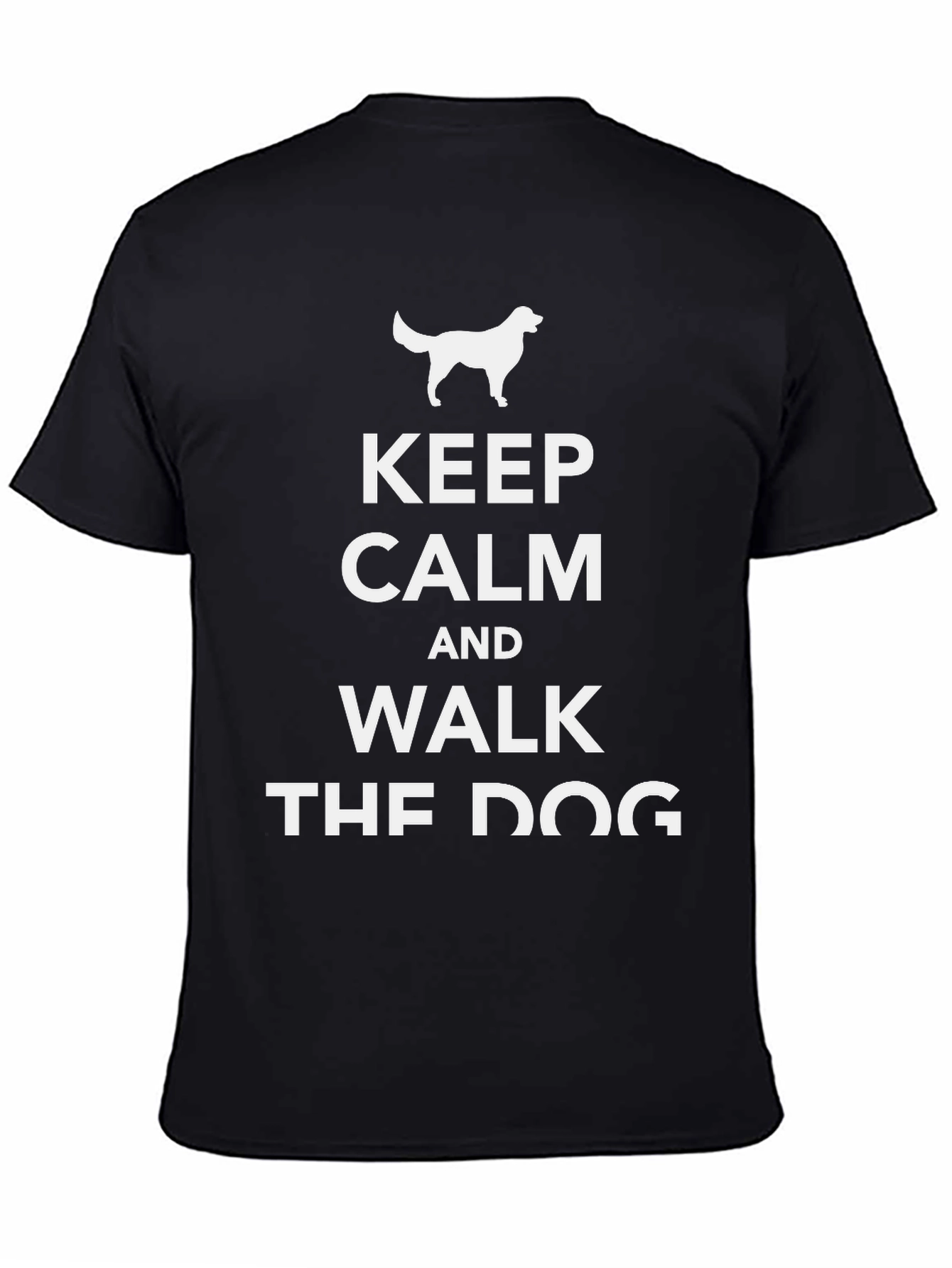 Black Keep Calm Walk the Dog Graphic Tee view 4