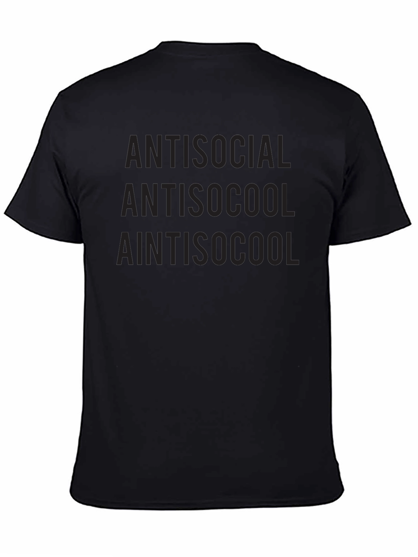 Black Antisocial Black Graphic T-Shirt view 4