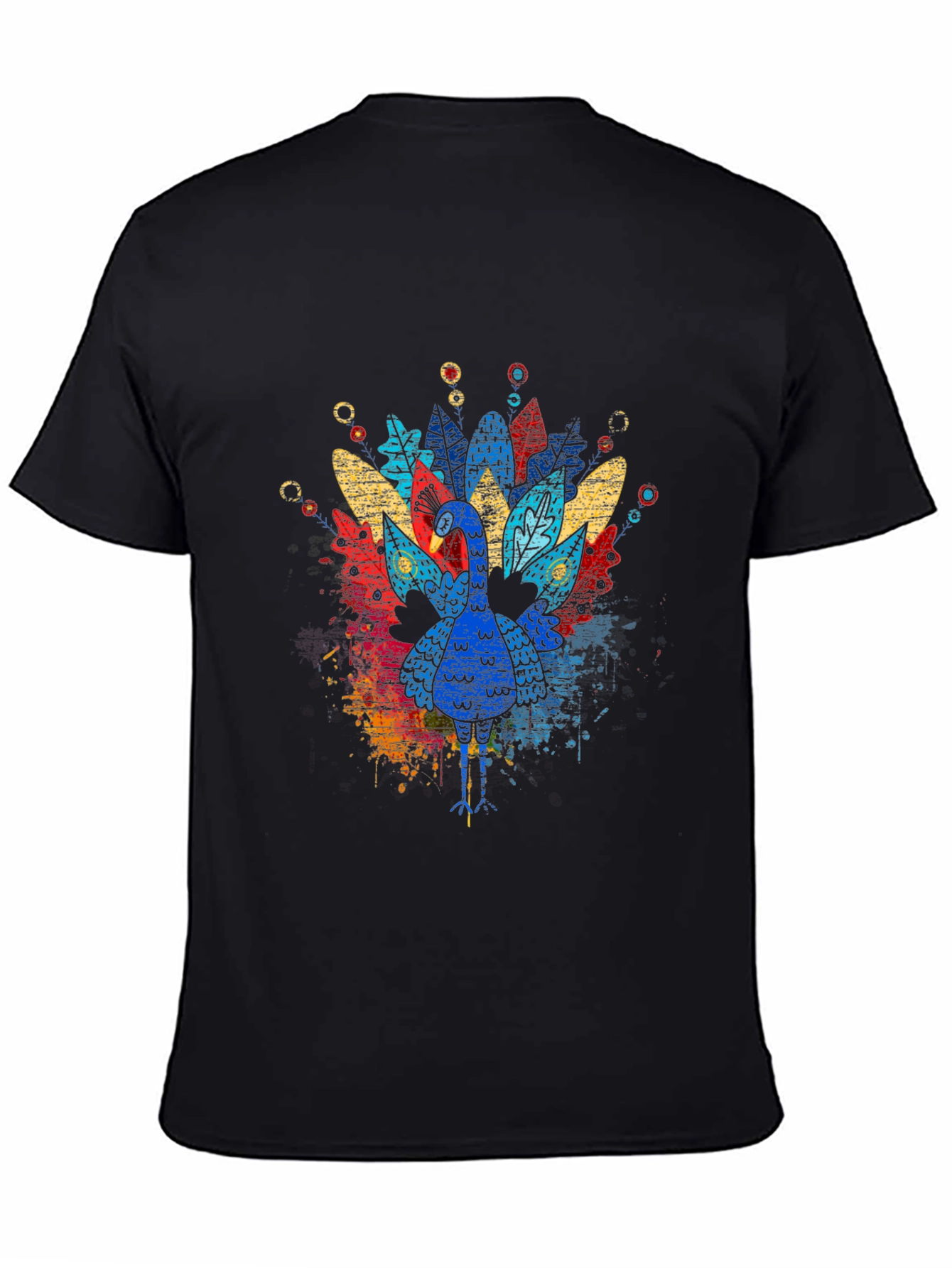 Black Thanksgiving Turkey Graphic Tee - Colorful Festive Shirt view 4