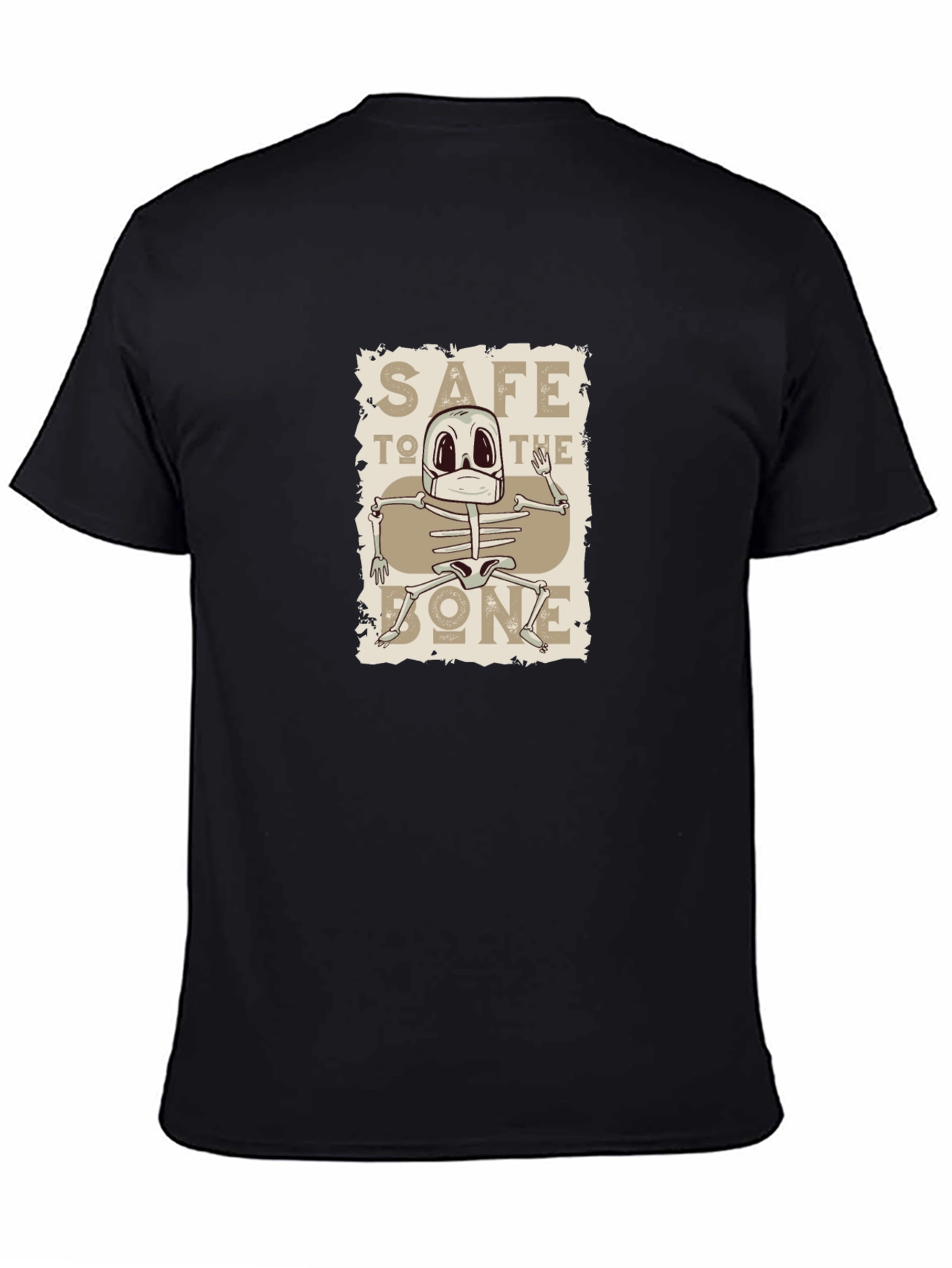 Black Safe To The Bone Skeleton T-Shirt view 4