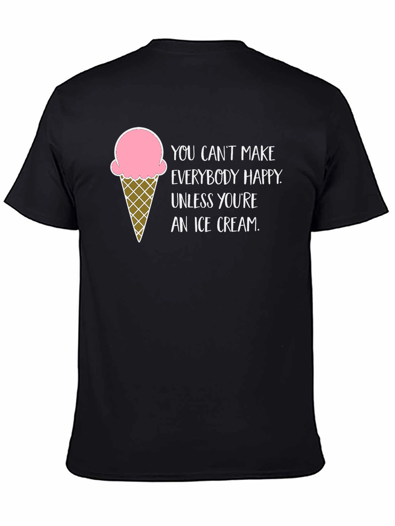 Black Ice Cream Happiness T-Shirt - Funny Graphic Tee view 4
