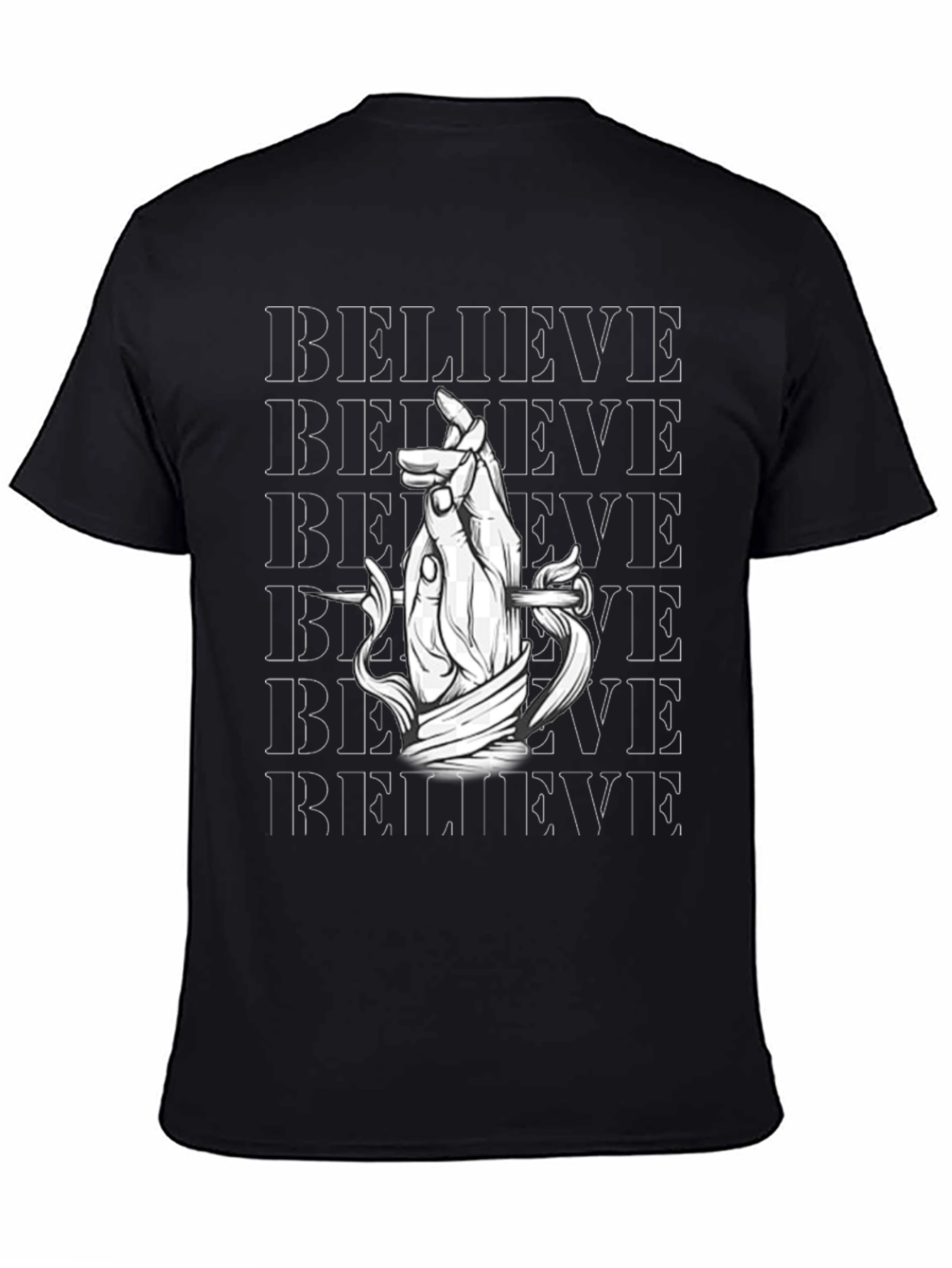 Black Believe Graphic Print Black T-Shirt view 4