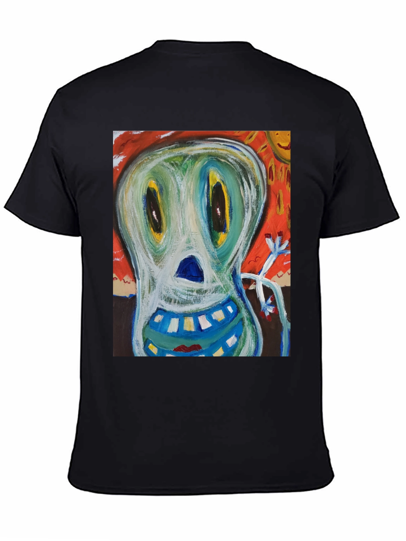 Black Abstract Art Graphic Tee - Quirky Style view 4