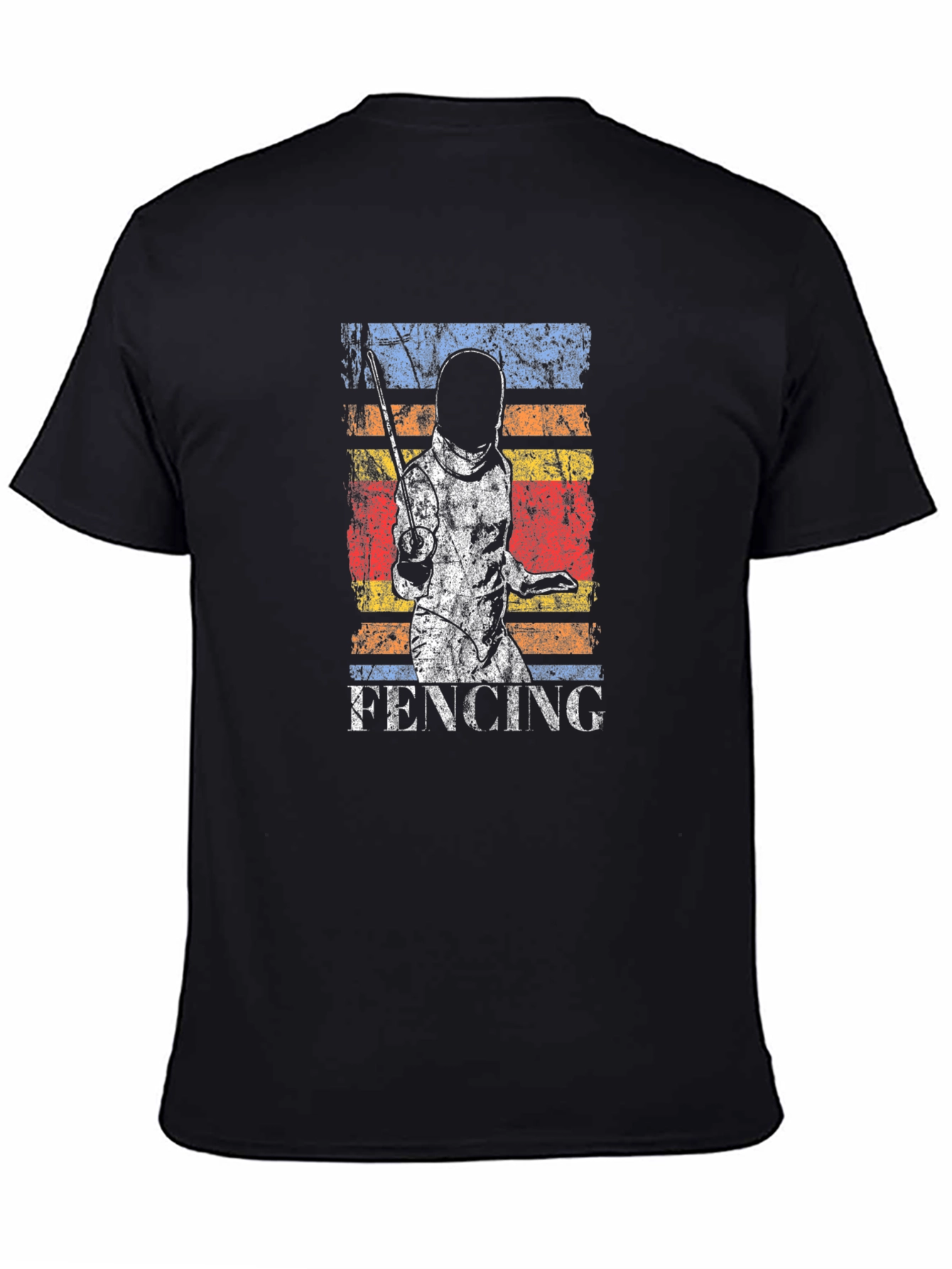Black Fencing Graphic Print T-Shirt view 4
