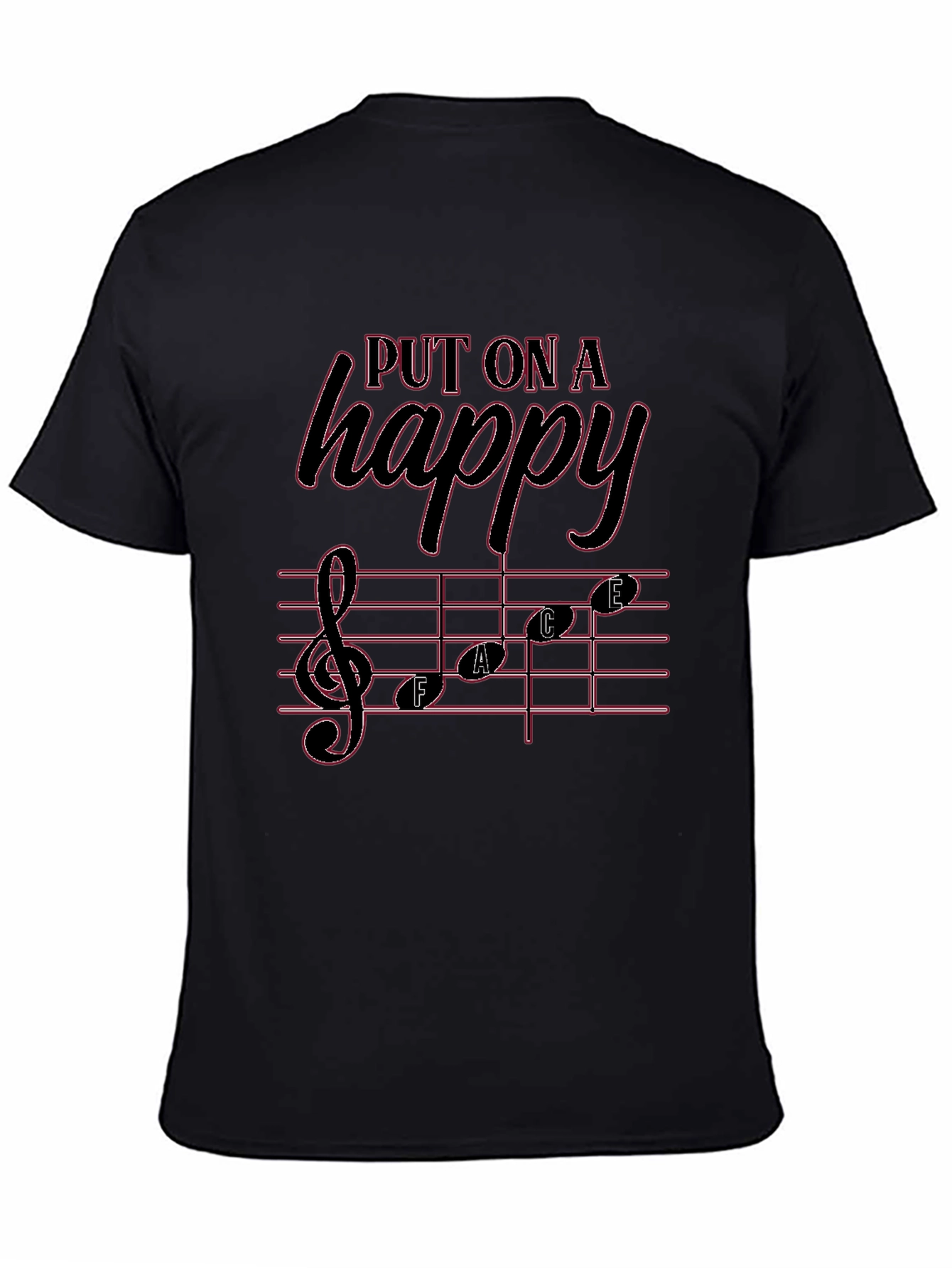 Black Put On A Happy Face T-Shirt view 4
