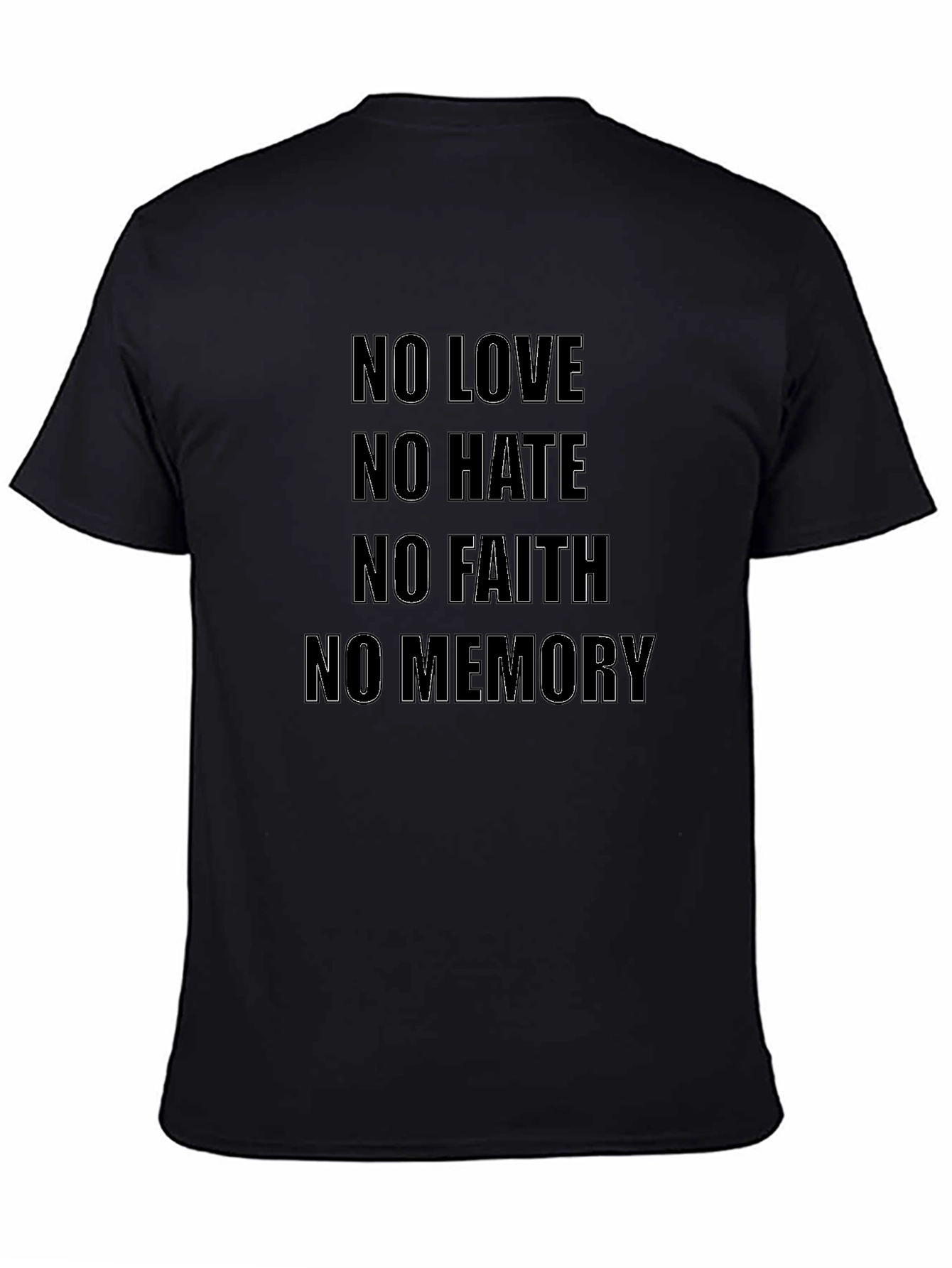 Black No Love No Hate Graphic T-Shirt - Men's Black Tee view 4