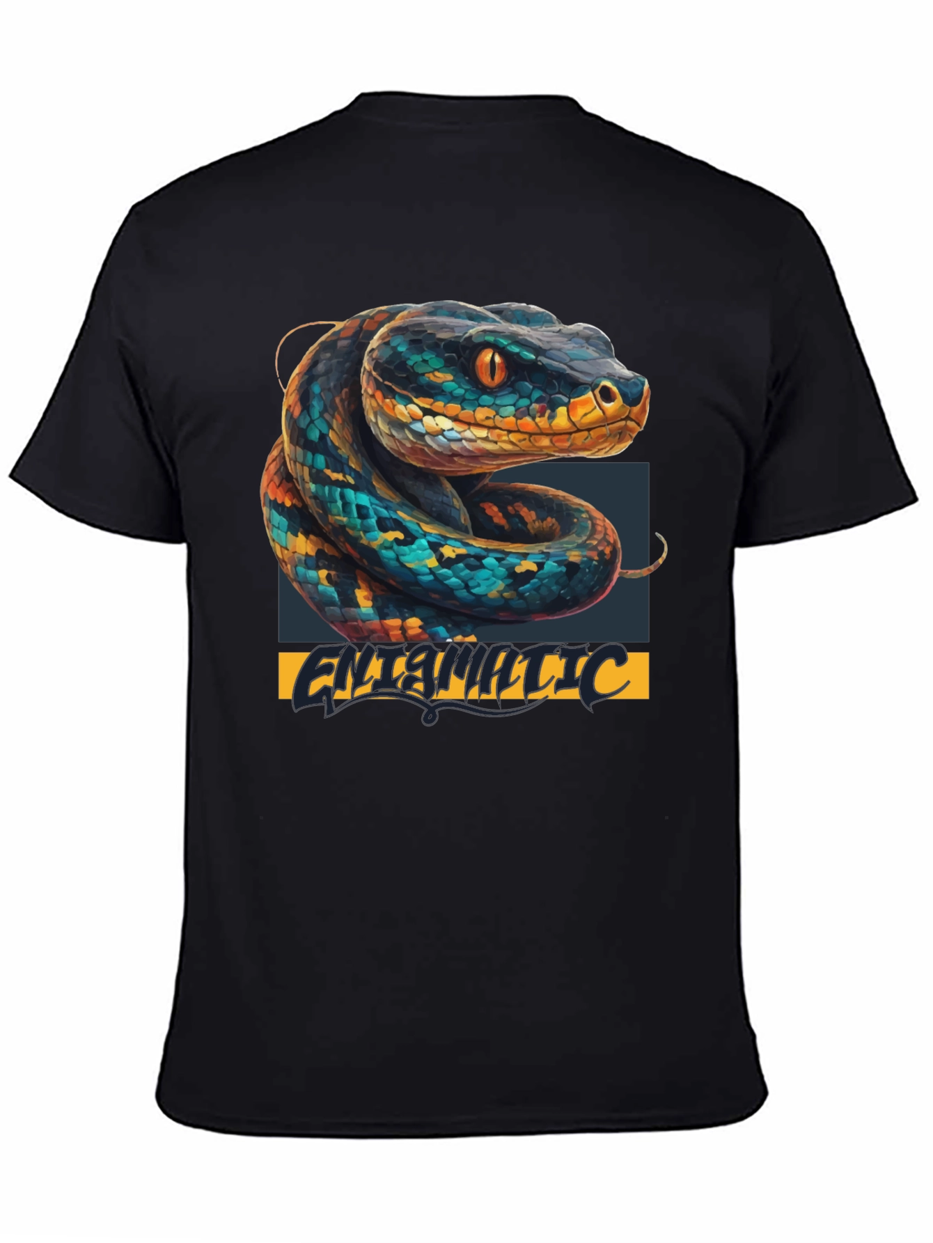 Black Snake Graphic T-Shirt - Cool Animal Print Tee view 4