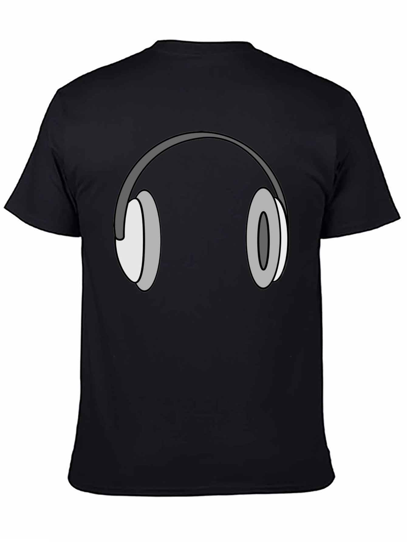 Black Headphone Graphic Tee - Cool Black T-Shirt view 4